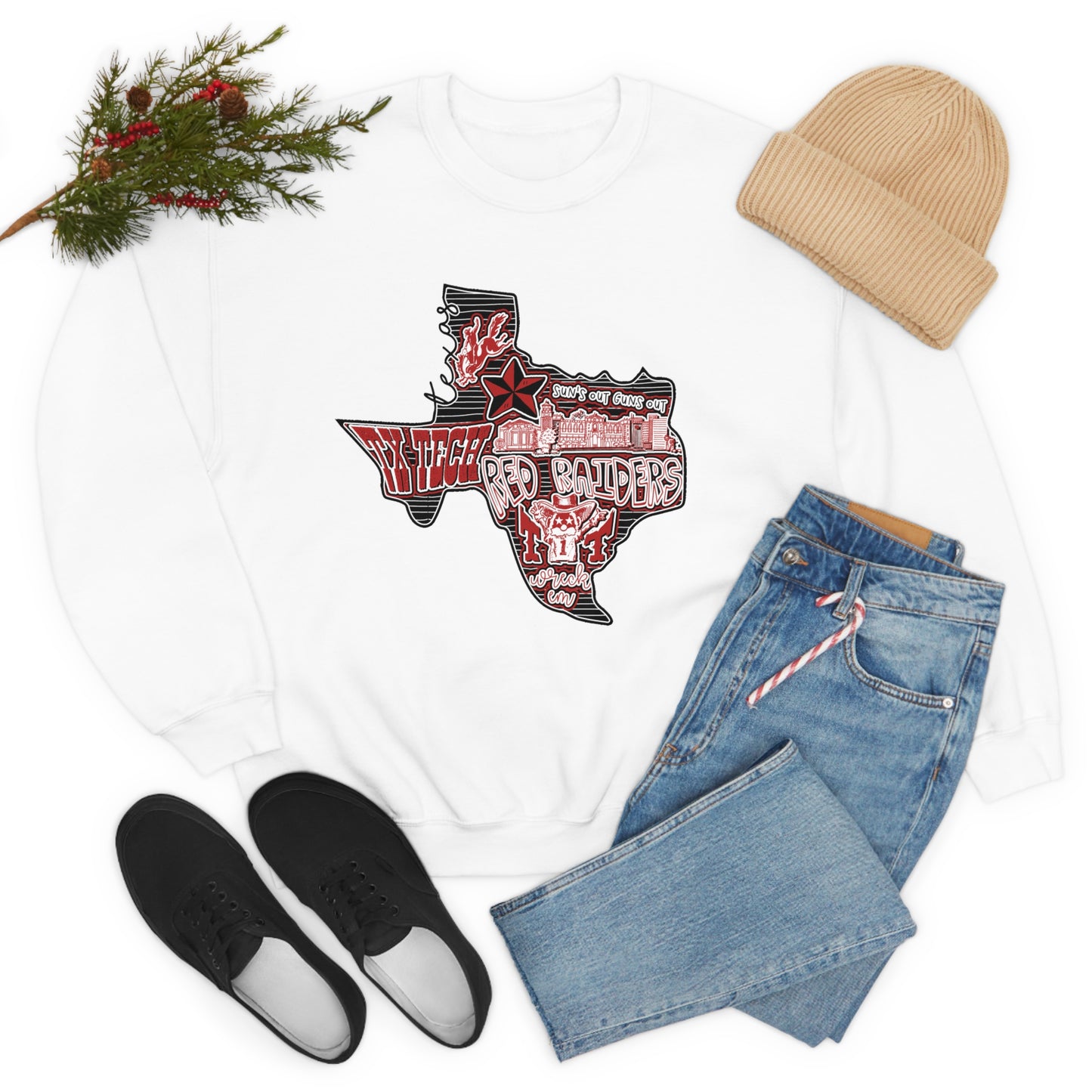 Texas Tech Lubbock Football Unisex Heavy Blend Crewneck Sweatshirt