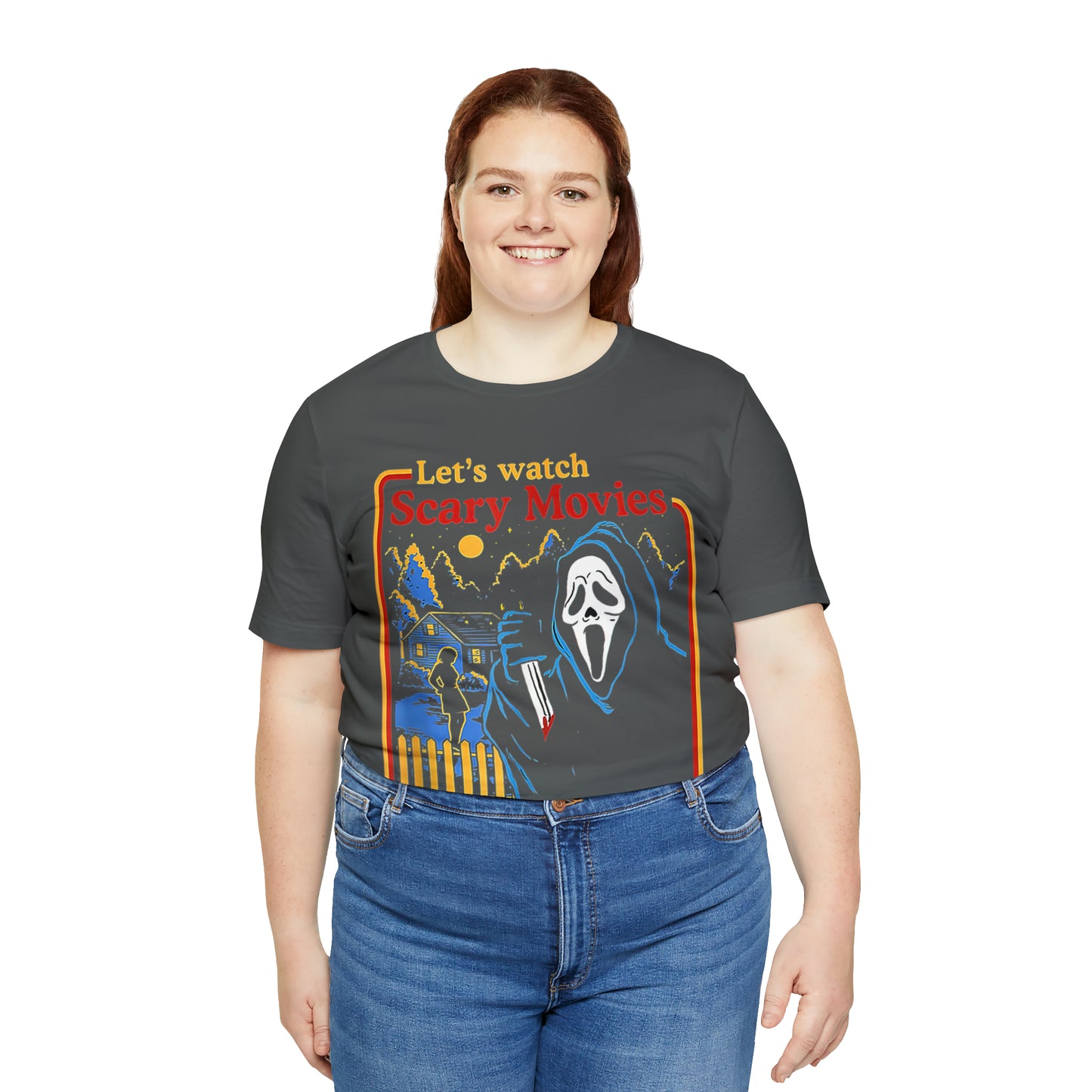 Scream Let's Watch Scary Movies | Unisex Jersey Short Sleeve Tee