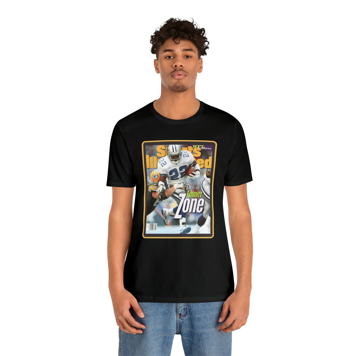 90s Throwback Dallas Cowboys Emmitt Smith Sports Illustrated Magazine Unisex Jersey Short Sleeve Tee