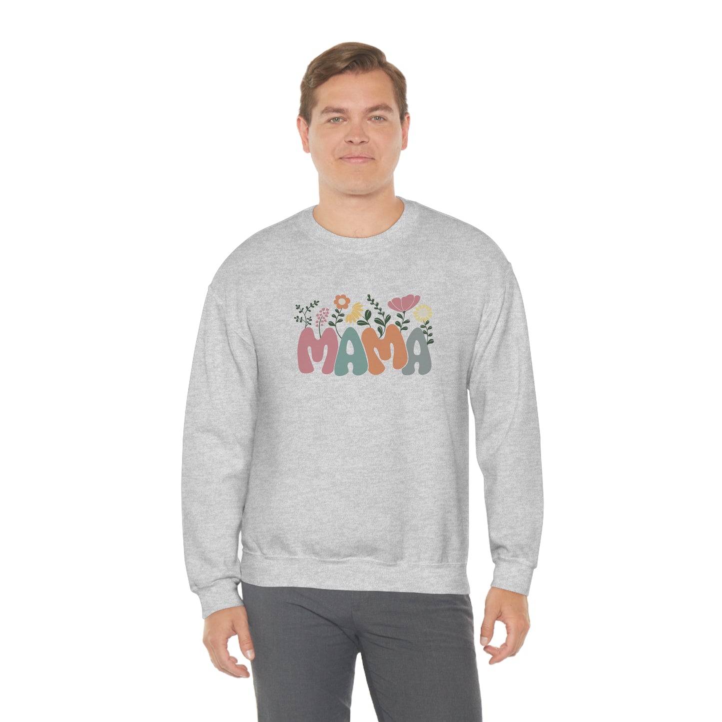 Mama Floral Unisex DryBlend® Crewneck Sweatshirt