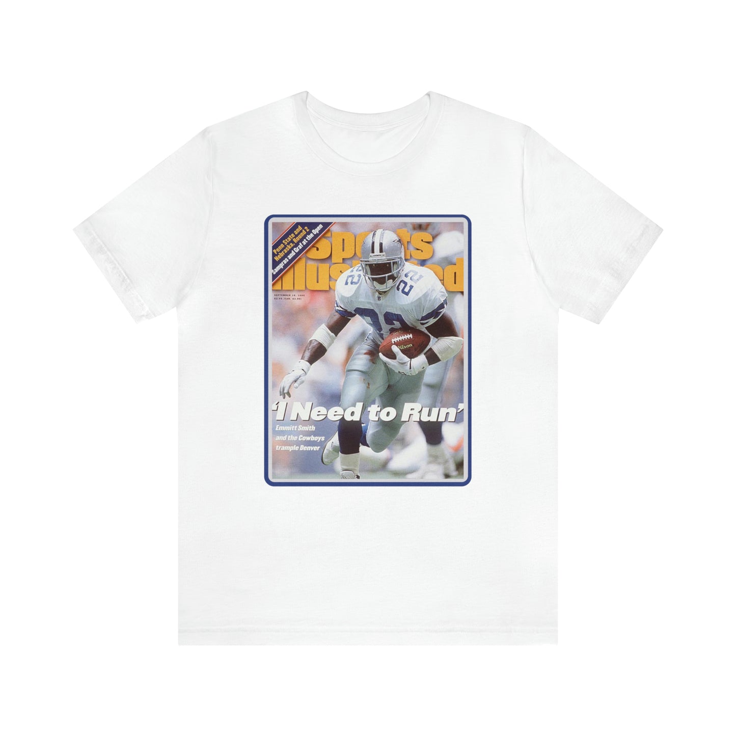 90s Throwback Dallas Cowboys Emmitt Smith v2 Sports Illustrated Magazine Unisex Jersey Short Sleeve Tee