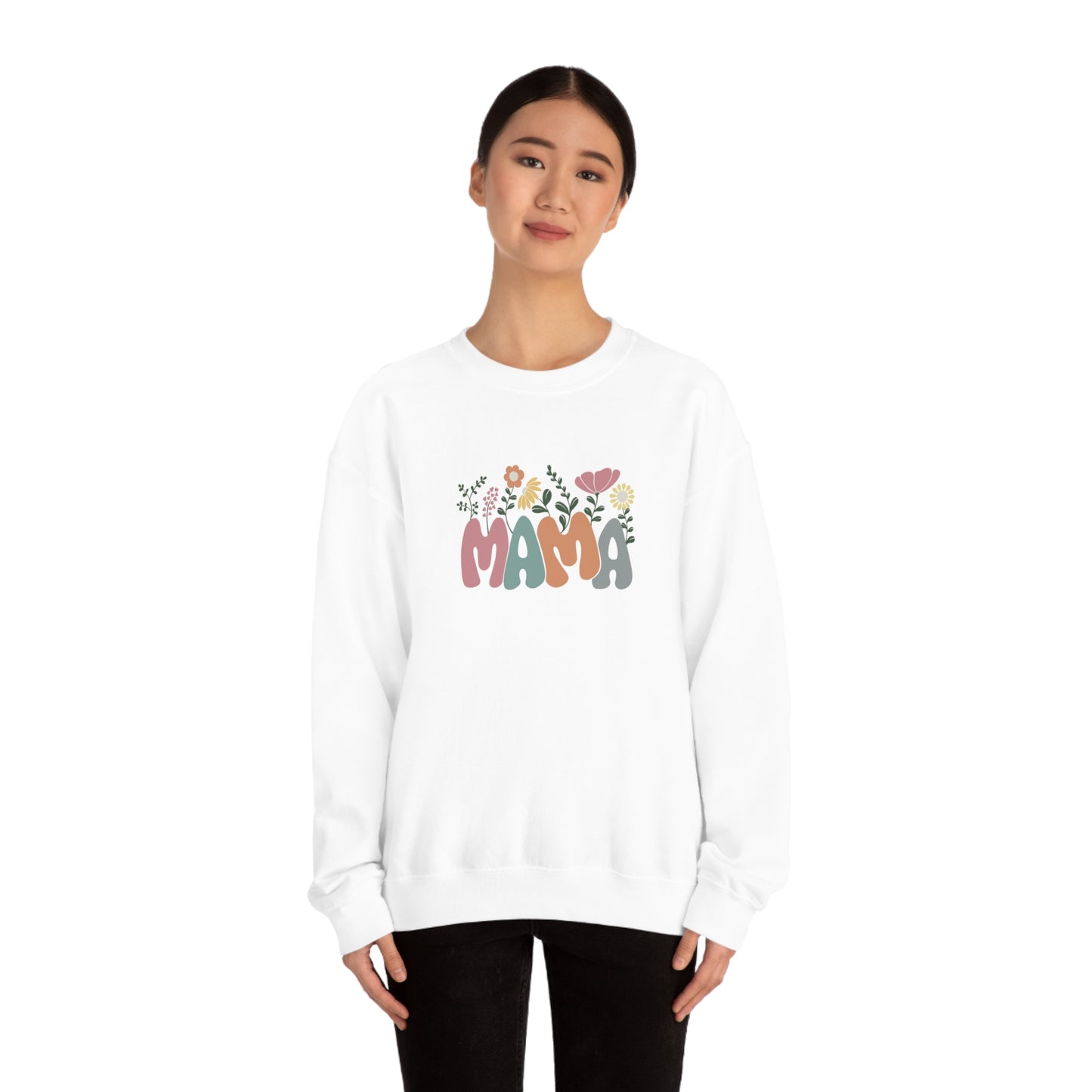 Mama Floral Unisex DryBlend® Crewneck Sweatshirt