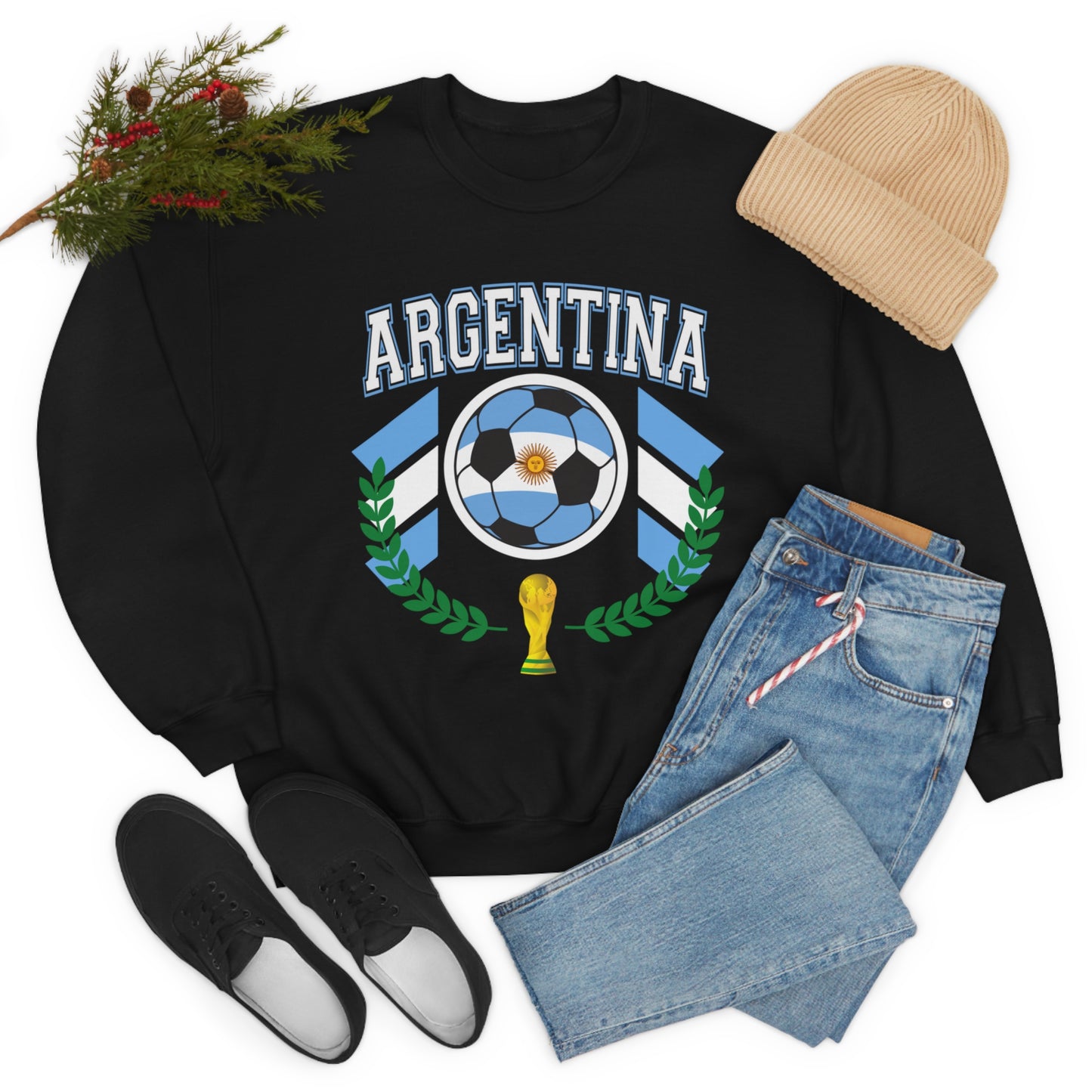 Argentina World Cup Soccer Unisex Heavy Blend Crewneck Sweatshirt