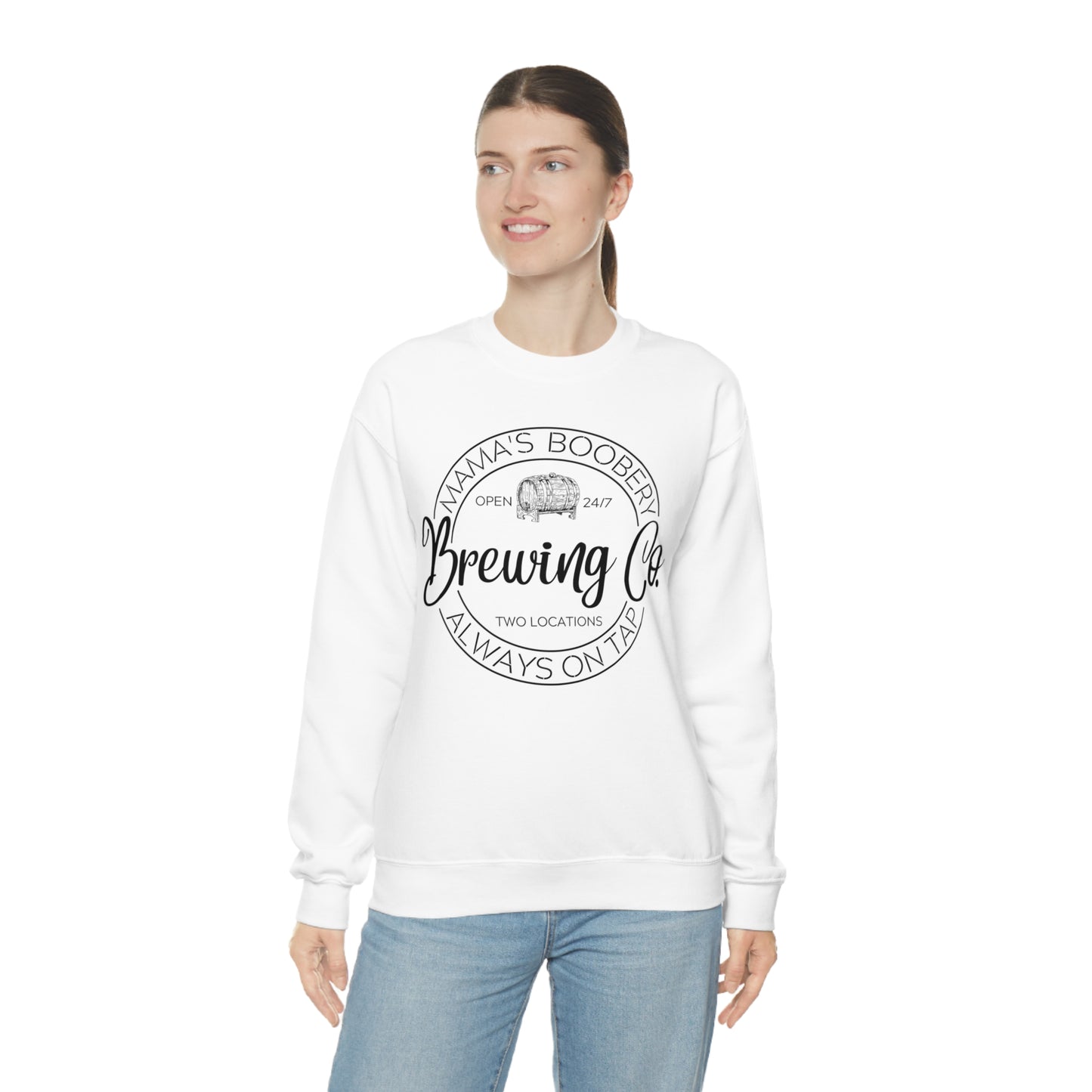 Moms Boobery Brewery Unisex DryBlend® Crewneck Sweatshirt