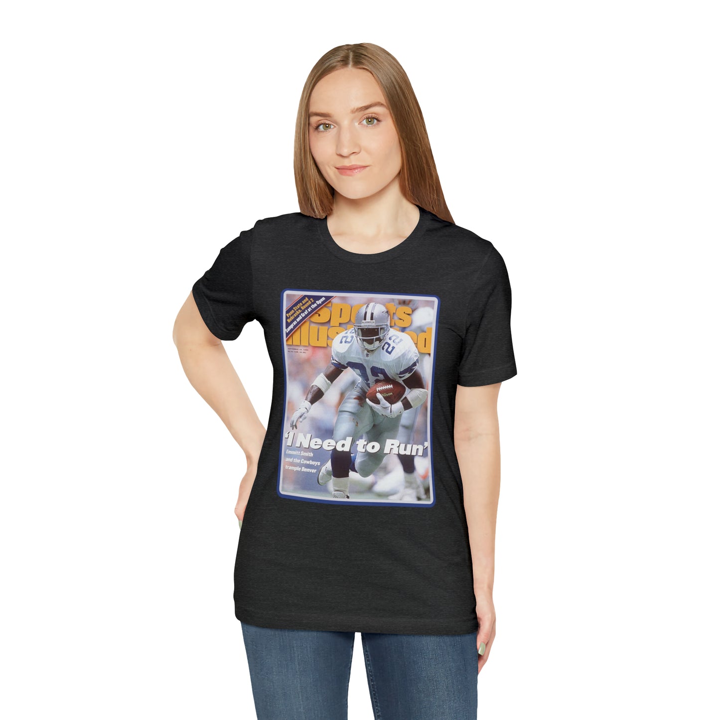 90s Throwback Dallas Cowboys Emmitt Smith v2 Sports Illustrated Magazine Unisex Jersey Short Sleeve Tee