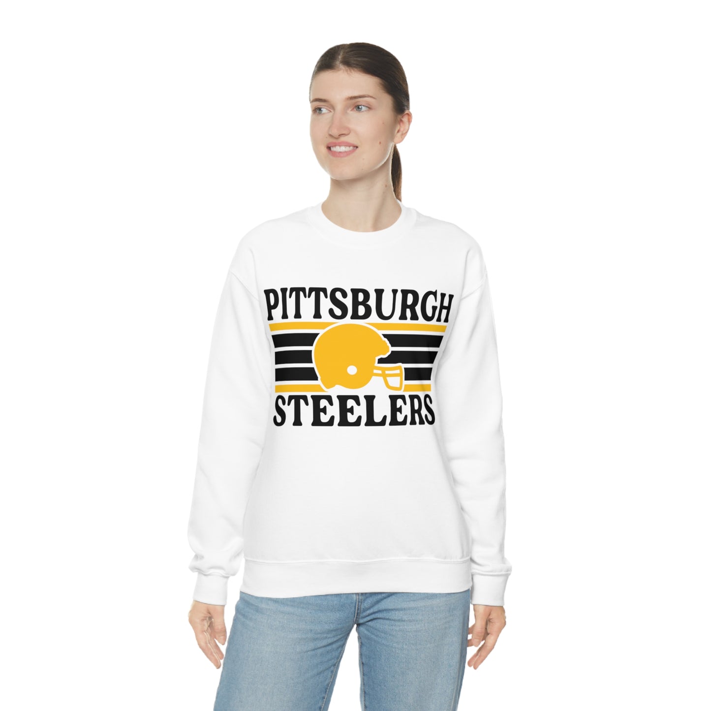 Retro Style Pittsburgh Football Unisex Heavy Blend Crewneck Sweatshirt