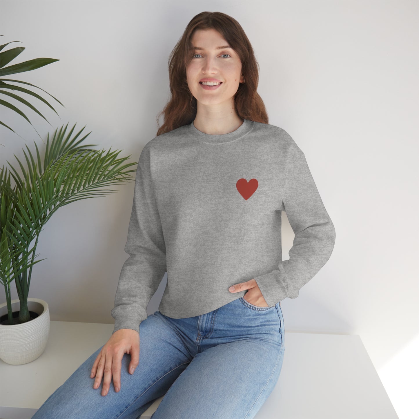 Heart Self Love Club Valentines Day Unisex Heavy Blend Crewneck Sweatshirt Front/Back Print