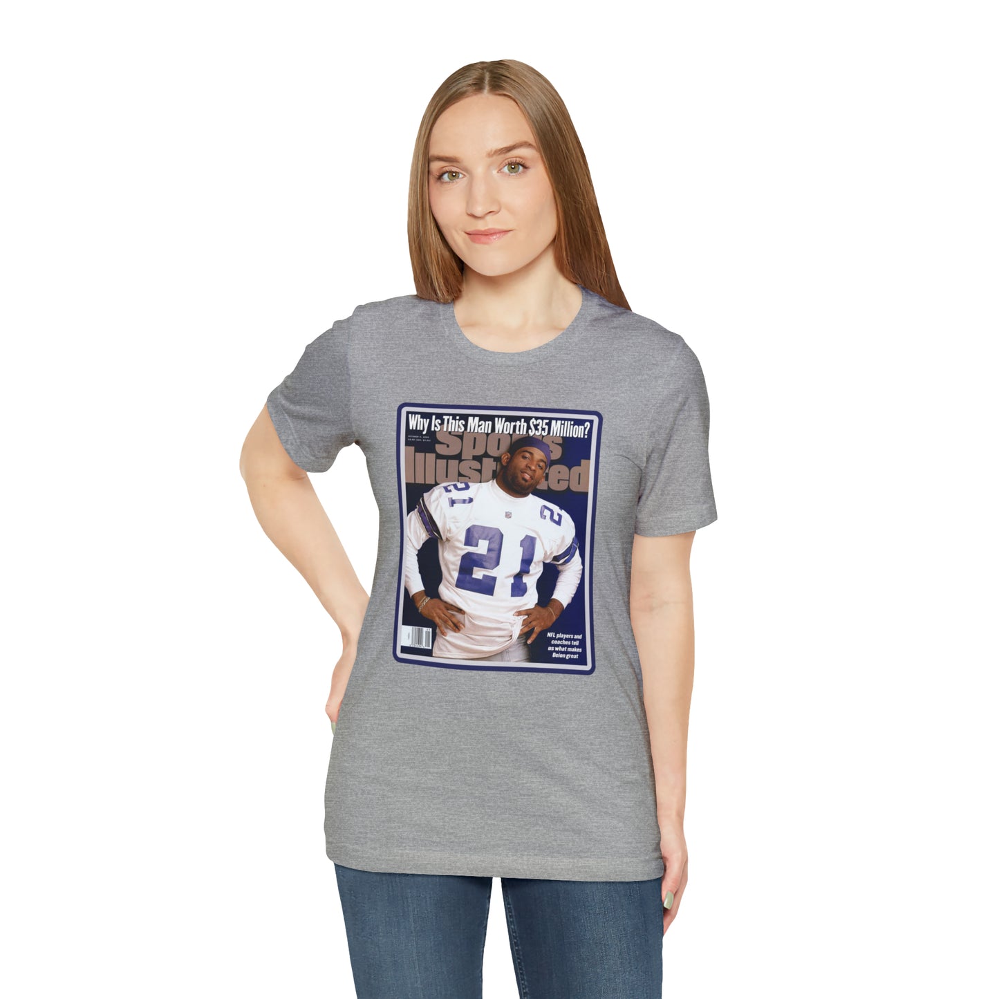 90s Throwback Dallas Cowboys Deion Sanders Sports Illustrated Magazine Unisex Jersey Short Sleeve Tee