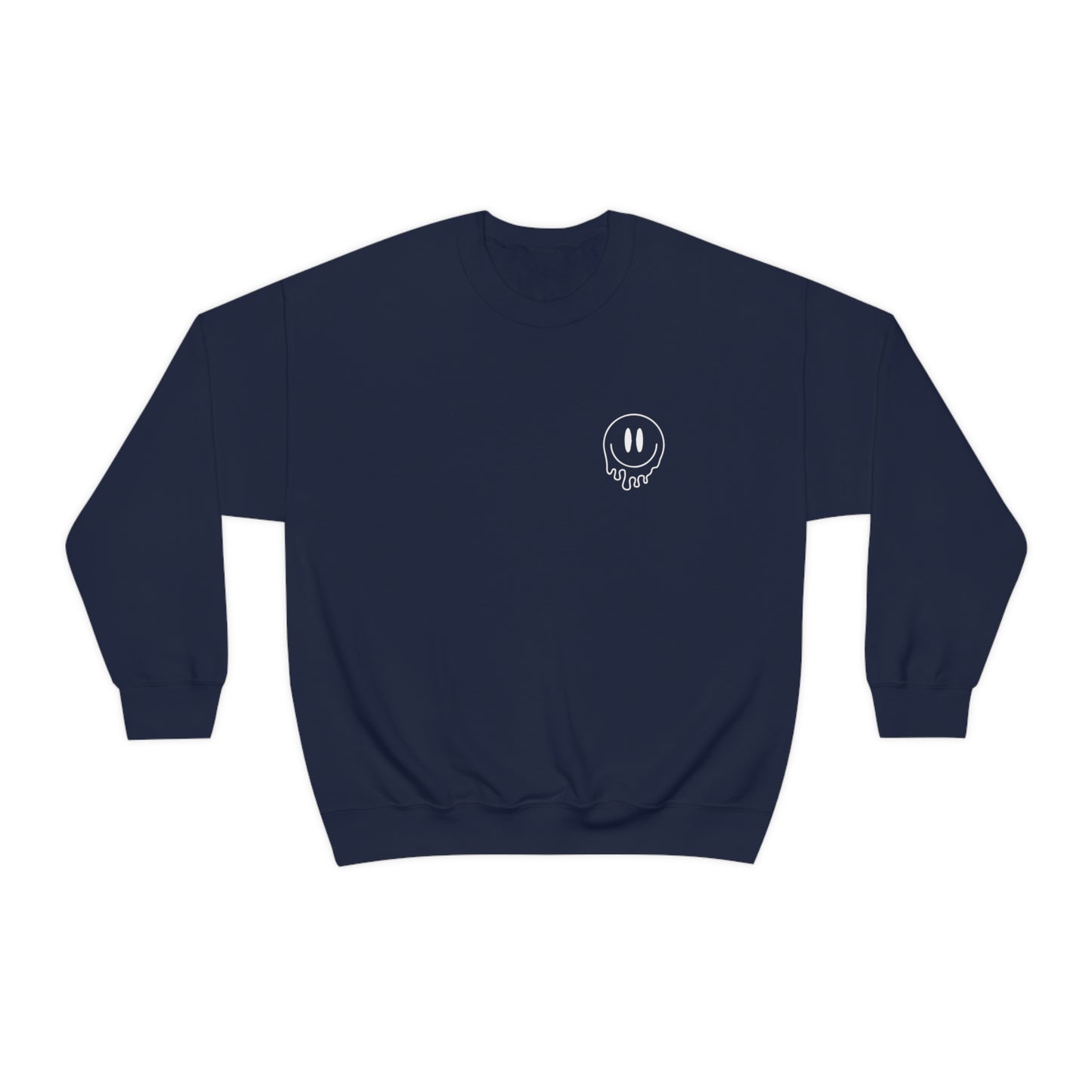 Melting Smiley Cool Moms Club Unisex DryBlend® Crewneck Sweatshirt Front/Back Print