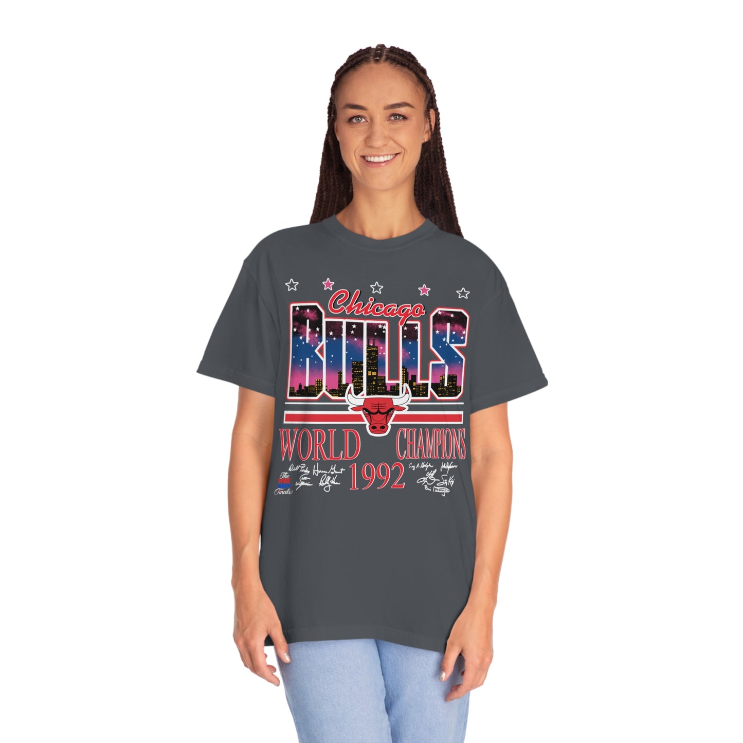 Throwback Chicago Bulls Basketball Unisex Garment-Dyed T-shirt