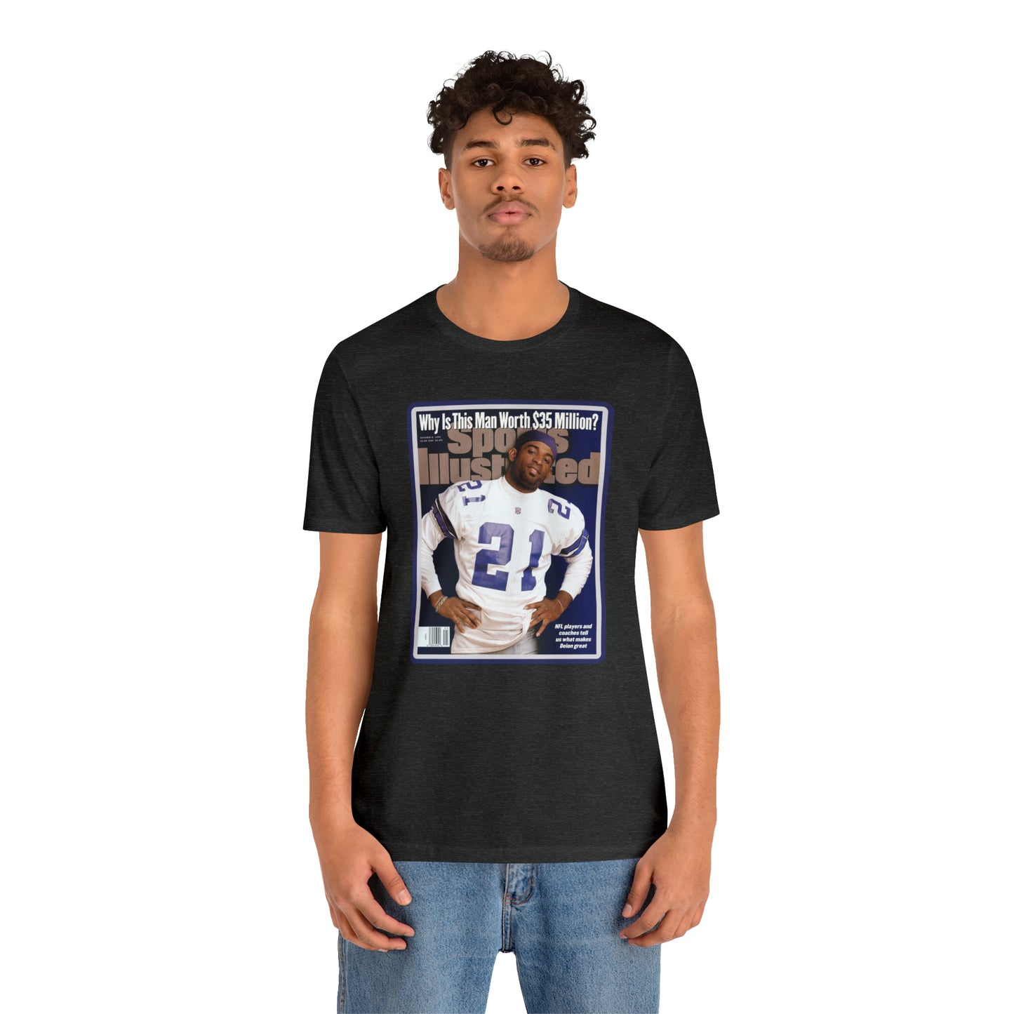 90s Throwback Dallas Cowboys Deion Sanders Sports Illustrated Magazine Unisex Jersey Short Sleeve Tee