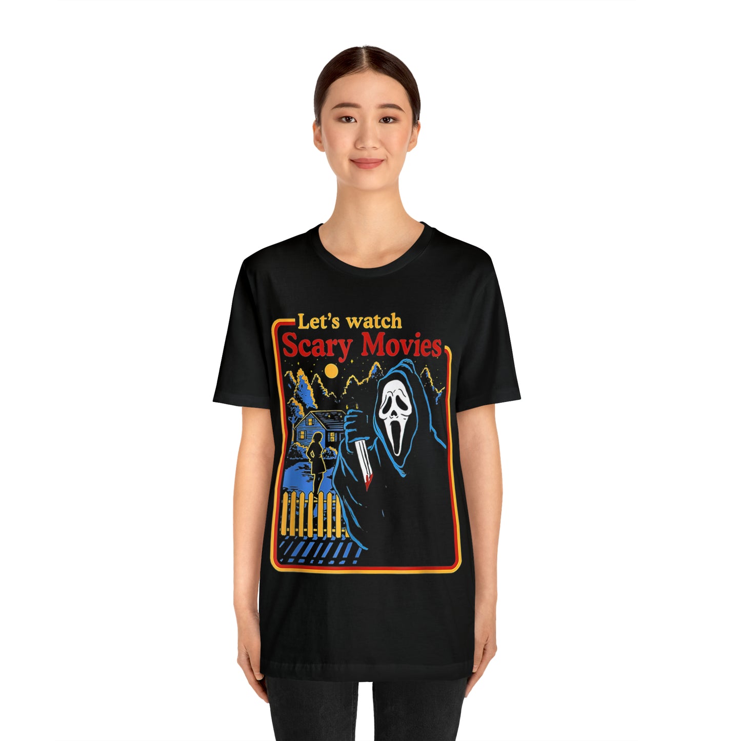 Scream Let's Watch Scary Movies | Unisex Jersey Short Sleeve Tee