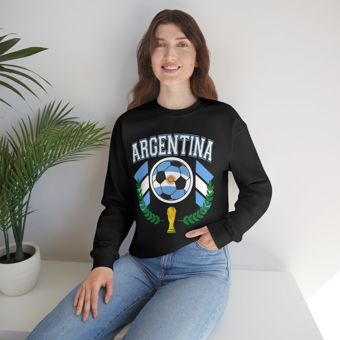 Argentina World Cup Soccer Unisex Heavy Blend Crewneck Sweatshirt