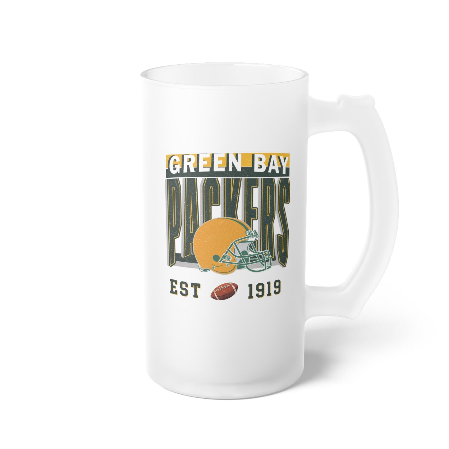 Greenbay Football Frosted Glass Beer Mug
