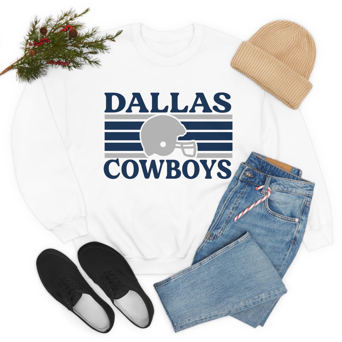Retro Style Dallas Football Unisex Heavy Blend Crewneck Sweatshirt
