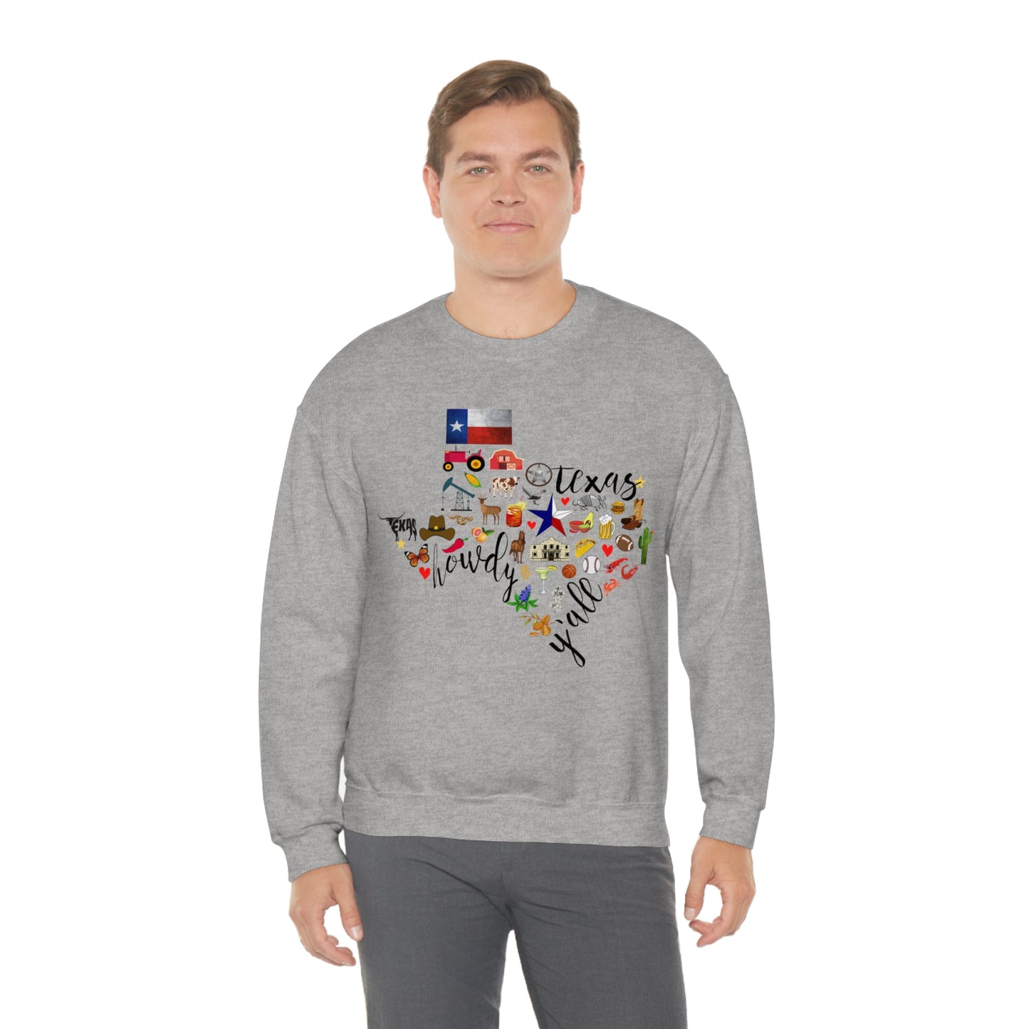 Texas Love Unisex Heavy Blend Crewneck Sweatshirt