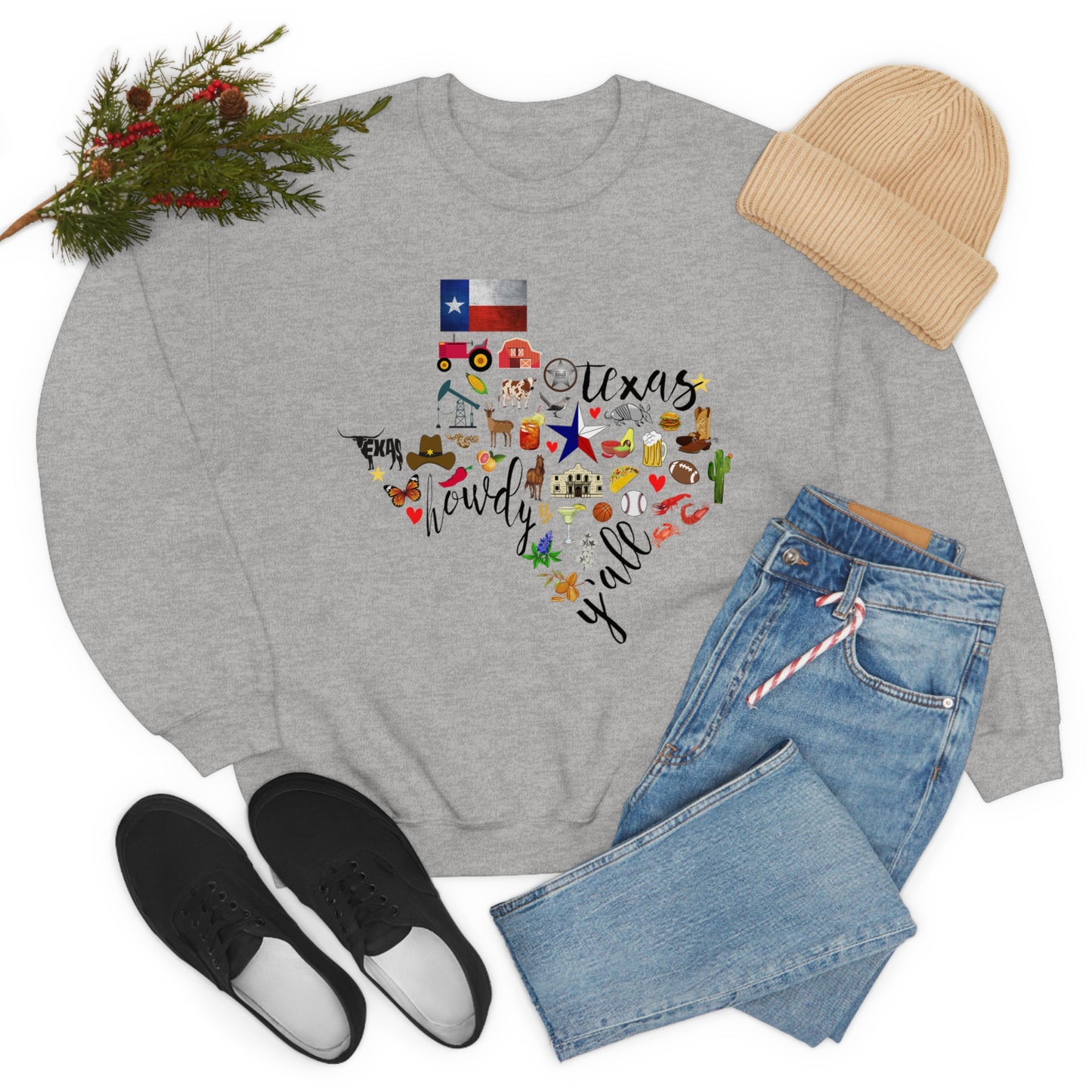 Texas Love Unisex Heavy Blend Crewneck Sweatshirt