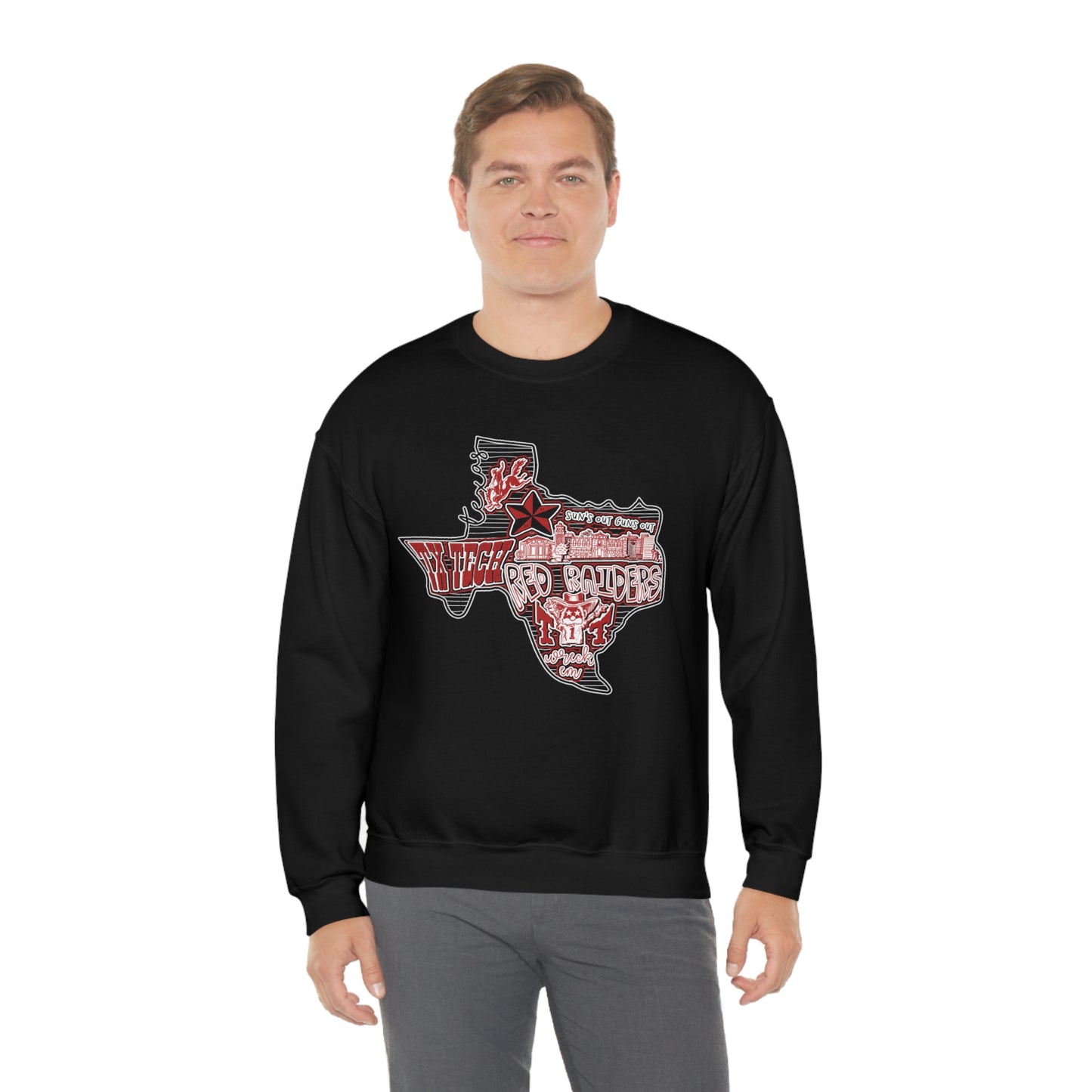Texas Tech Lubbock Football Unisex Heavy Blend Crewneck Sweatshirt