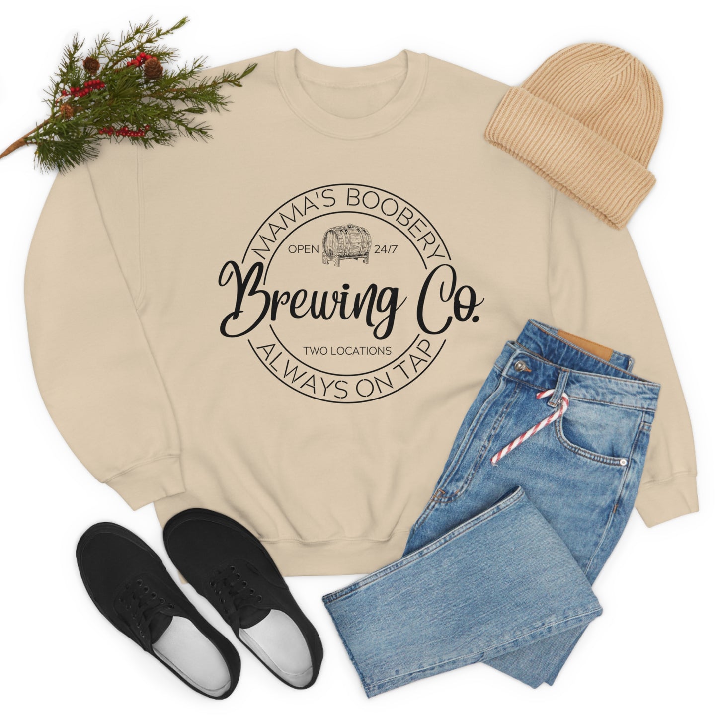 Moms Boobery Brewery Unisex DryBlend® Crewneck Sweatshirt