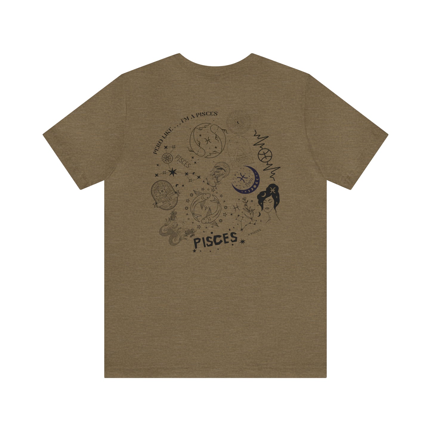 Zodiac Pisces - Astrology Unisex Jersey Short Sleeve Tee Front/Back Print