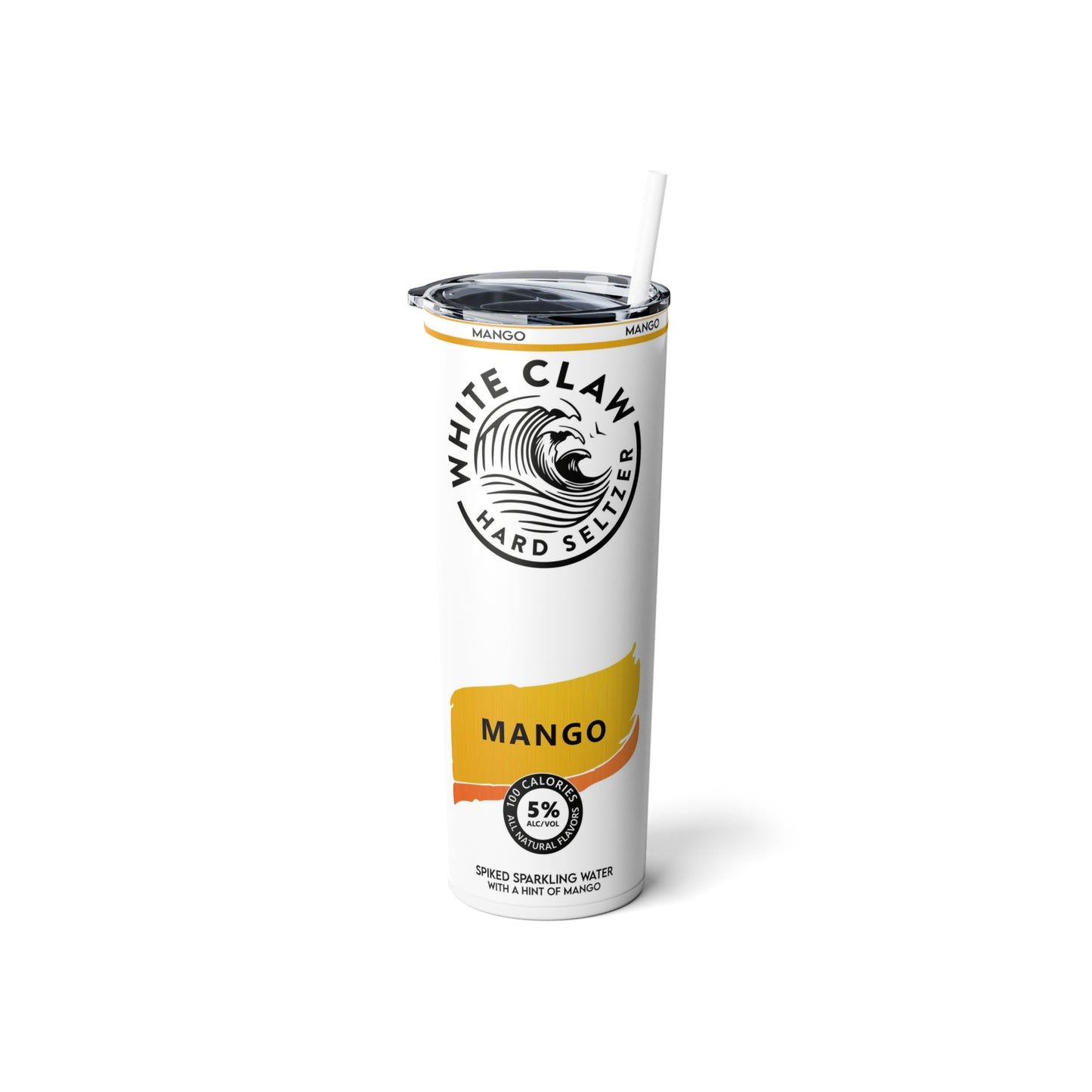 Seltzer Inspired Skinny Steel Tumbler with Straw, 20oz