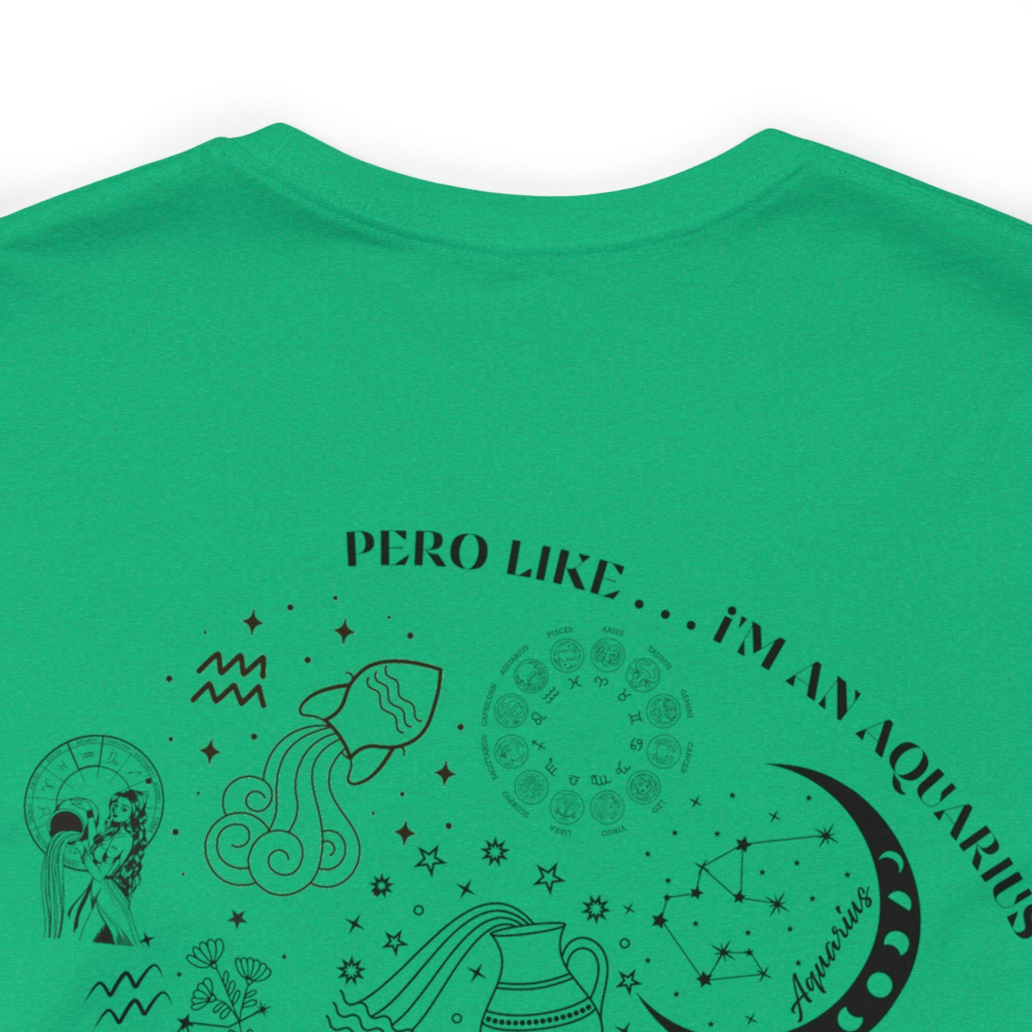 Zodiac Aquarius - Astrology Unisex Jersey Short Sleeve Tee Front/Back Print