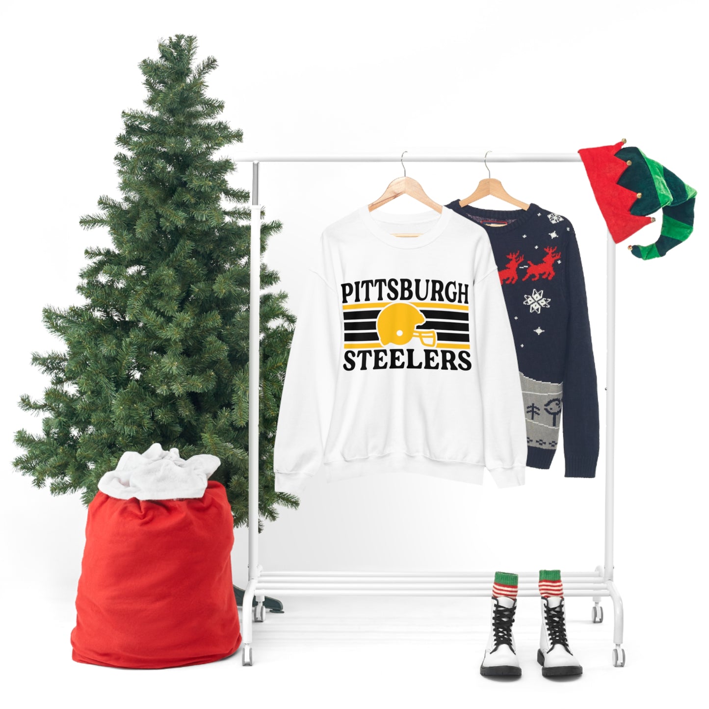 Retro Style Pittsburgh Football Unisex Heavy Blend Crewneck Sweatshirt