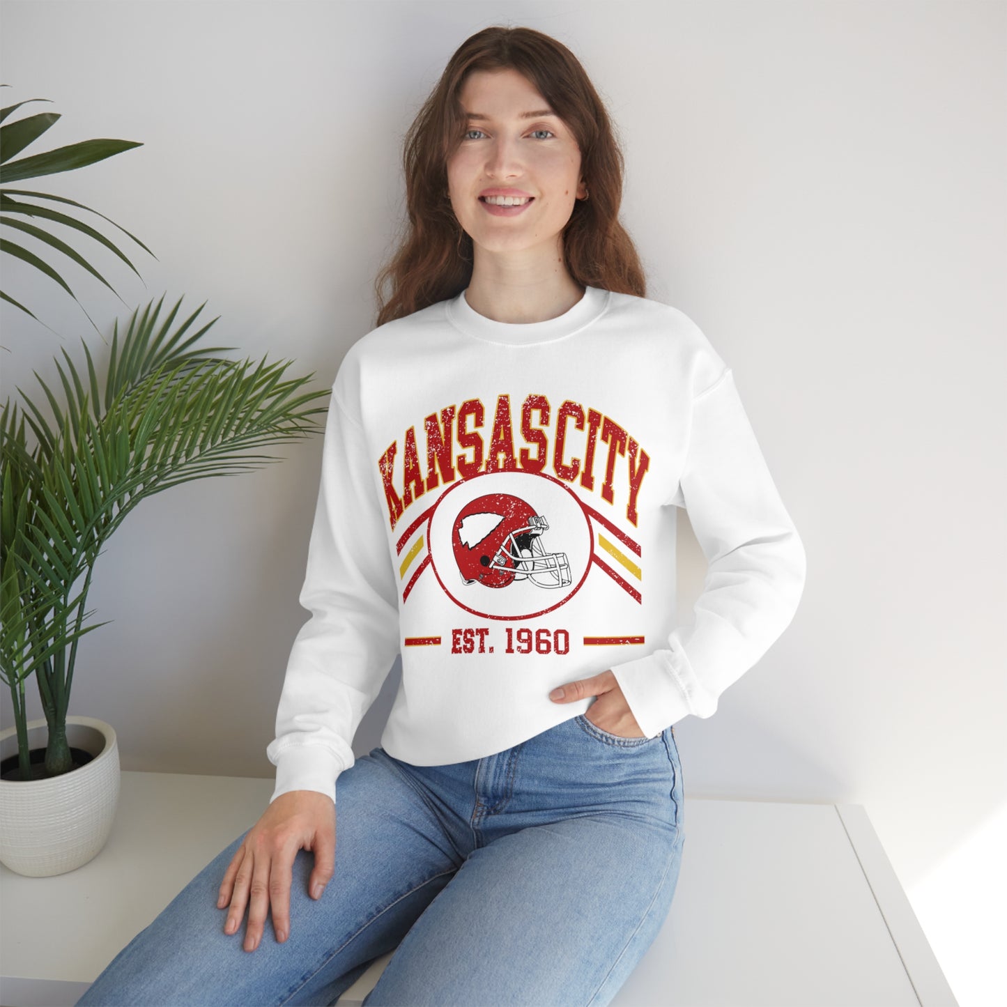 Kansas City Football Unisex Heavy Blend Crewneck Sweatshirt