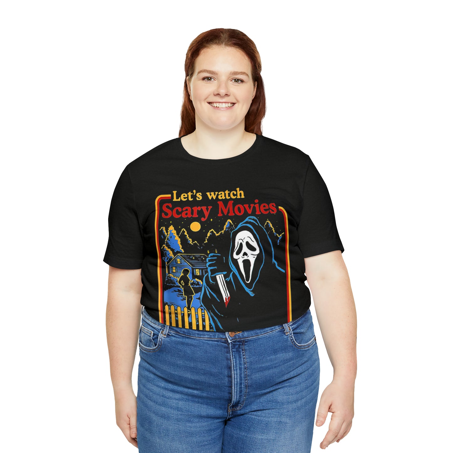 Scream Let's Watch Scary Movies | Unisex Jersey Short Sleeve Tee
