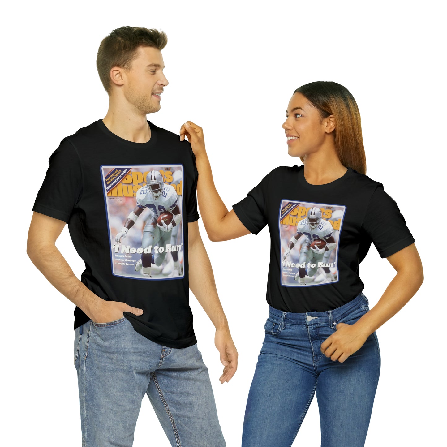 90s Throwback Dallas Cowboys Emmitt Smith v2 Sports Illustrated Magazine Unisex Jersey Short Sleeve Tee
