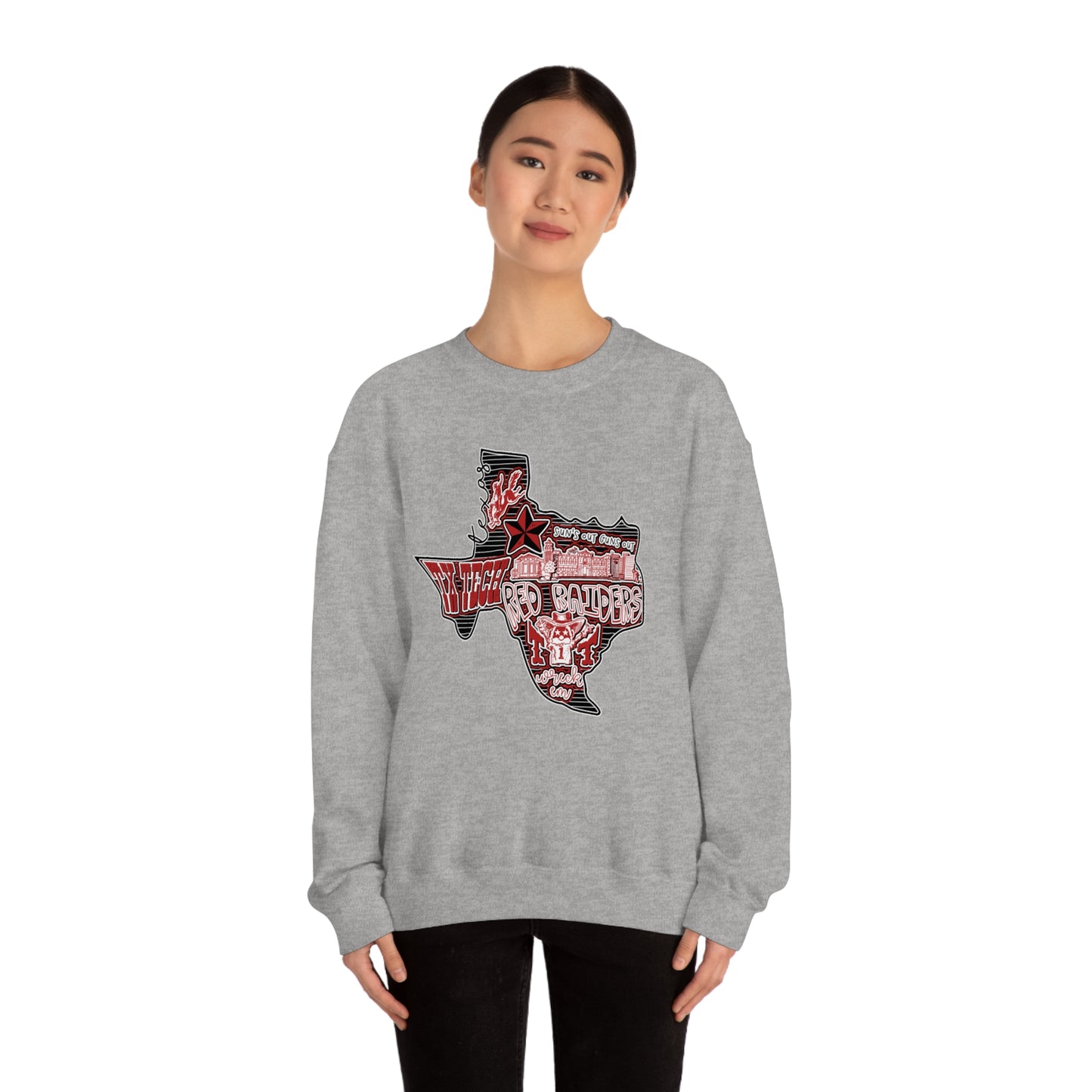 Texas Tech Lubbock Football Unisex Heavy Blend Crewneck Sweatshirt