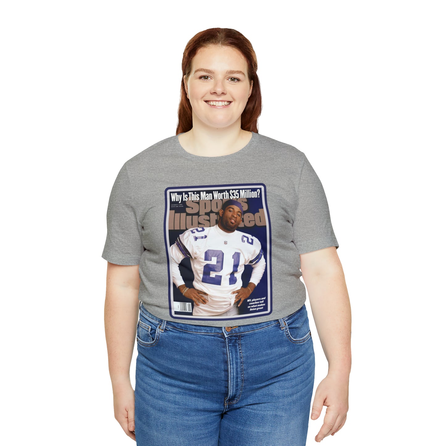 90s Throwback Dallas Cowboys Deion Sanders Sports Illustrated Magazine Unisex Jersey Short Sleeve Tee