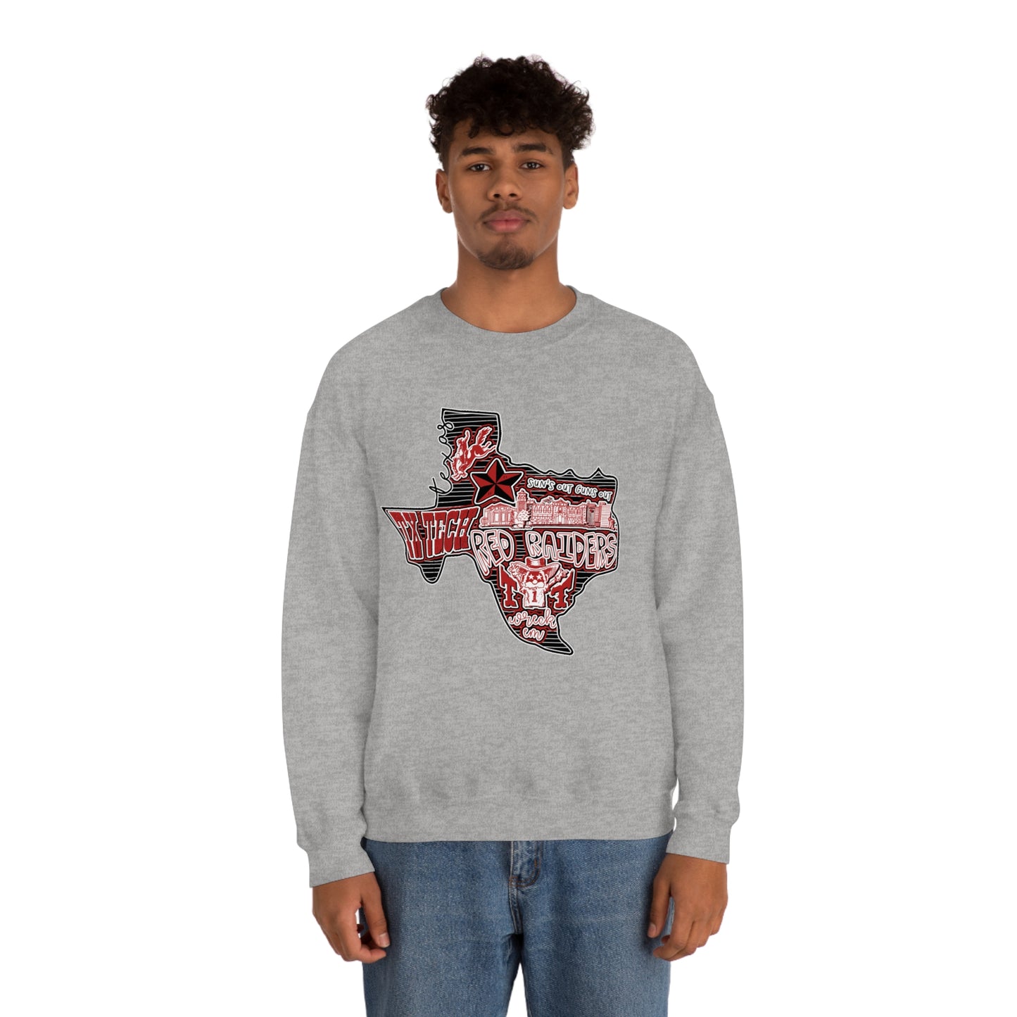 Texas Tech Lubbock Football Unisex Heavy Blend Crewneck Sweatshirt