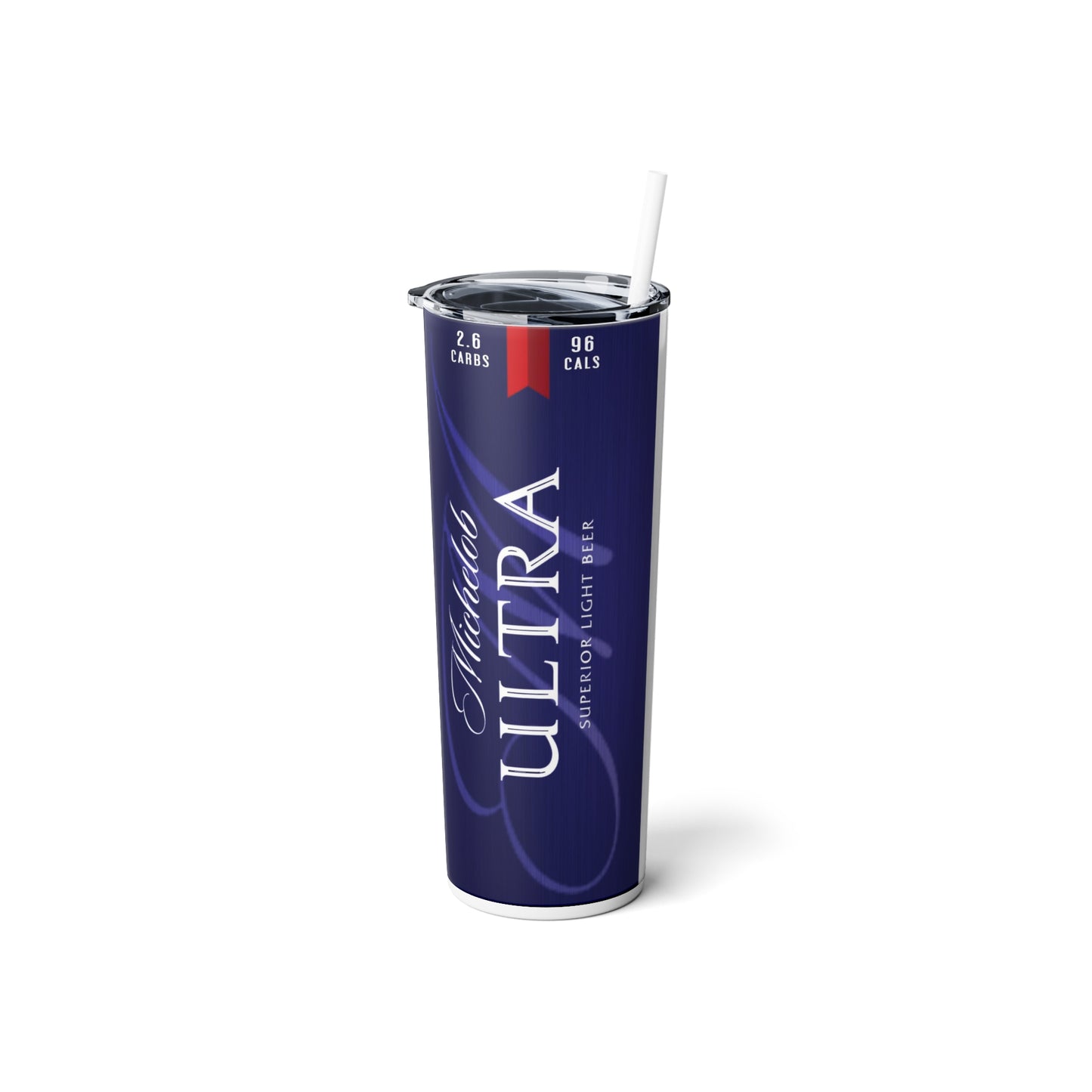 Beer Inspired Skinny Steel Tumbler with Straw, 20oz