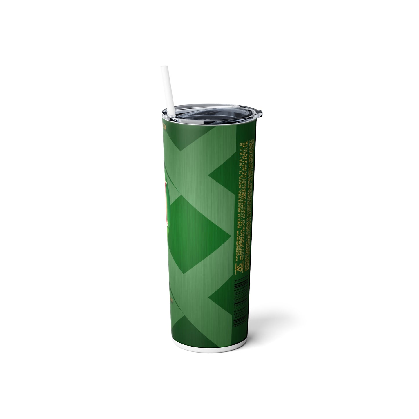 Beer Inspired Skinny Steel Tumbler with Straw, 20oz