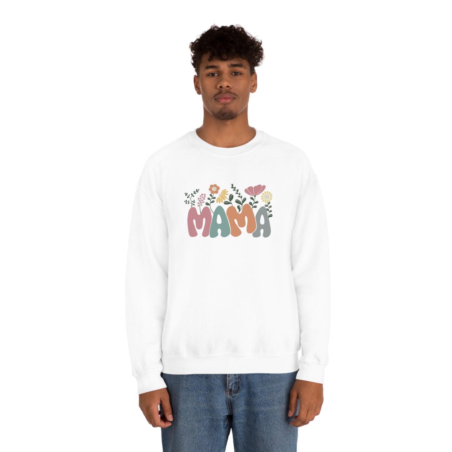 Mama Floral Unisex DryBlend® Crewneck Sweatshirt