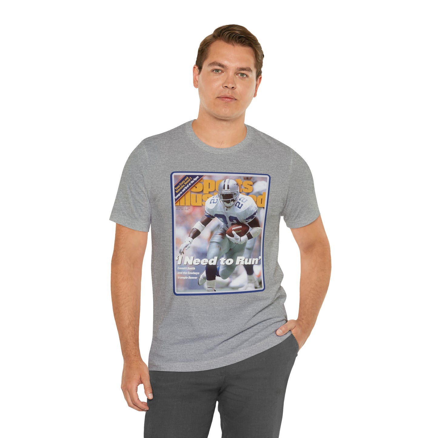 90s Throwback Dallas Cowboys Emmitt Smith v2 Sports Illustrated Magazine Unisex Jersey Short Sleeve Tee