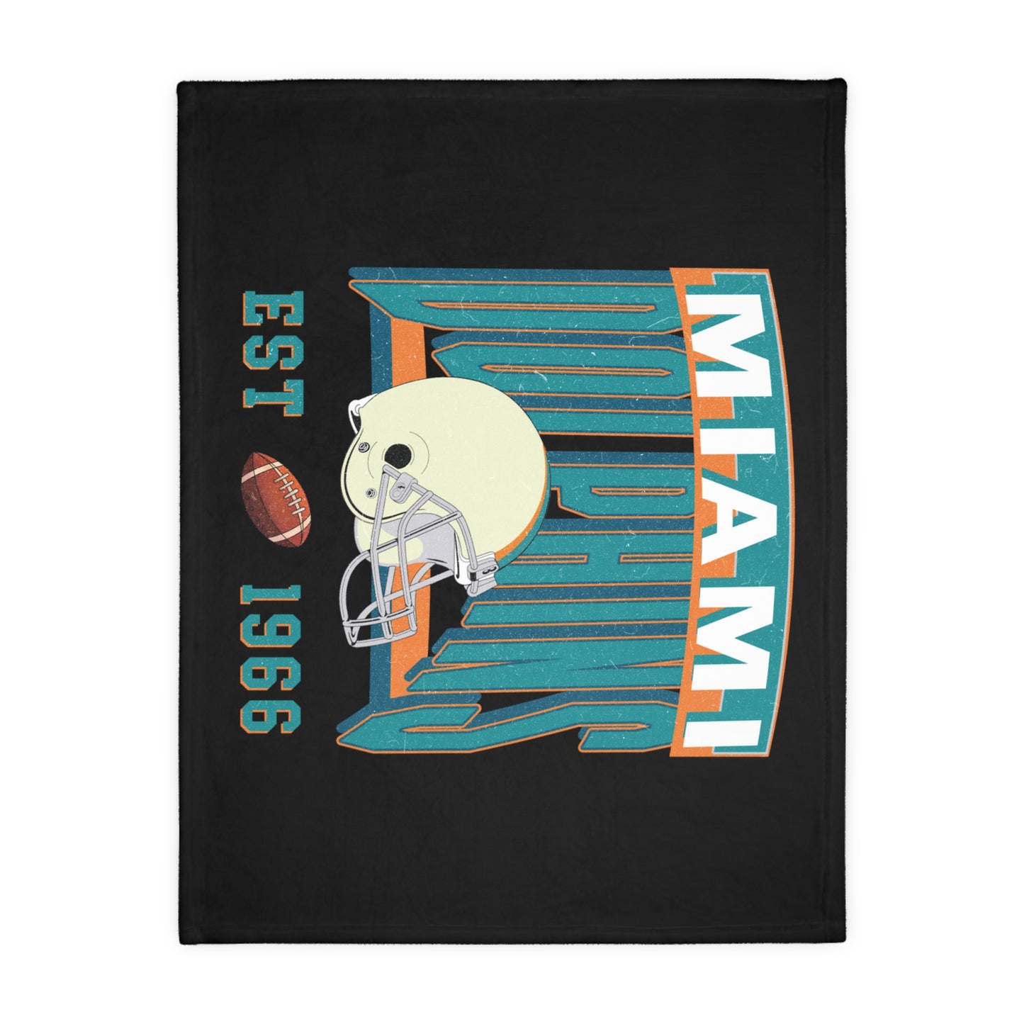 Miami Football Velveteen Minky Throw Blanket