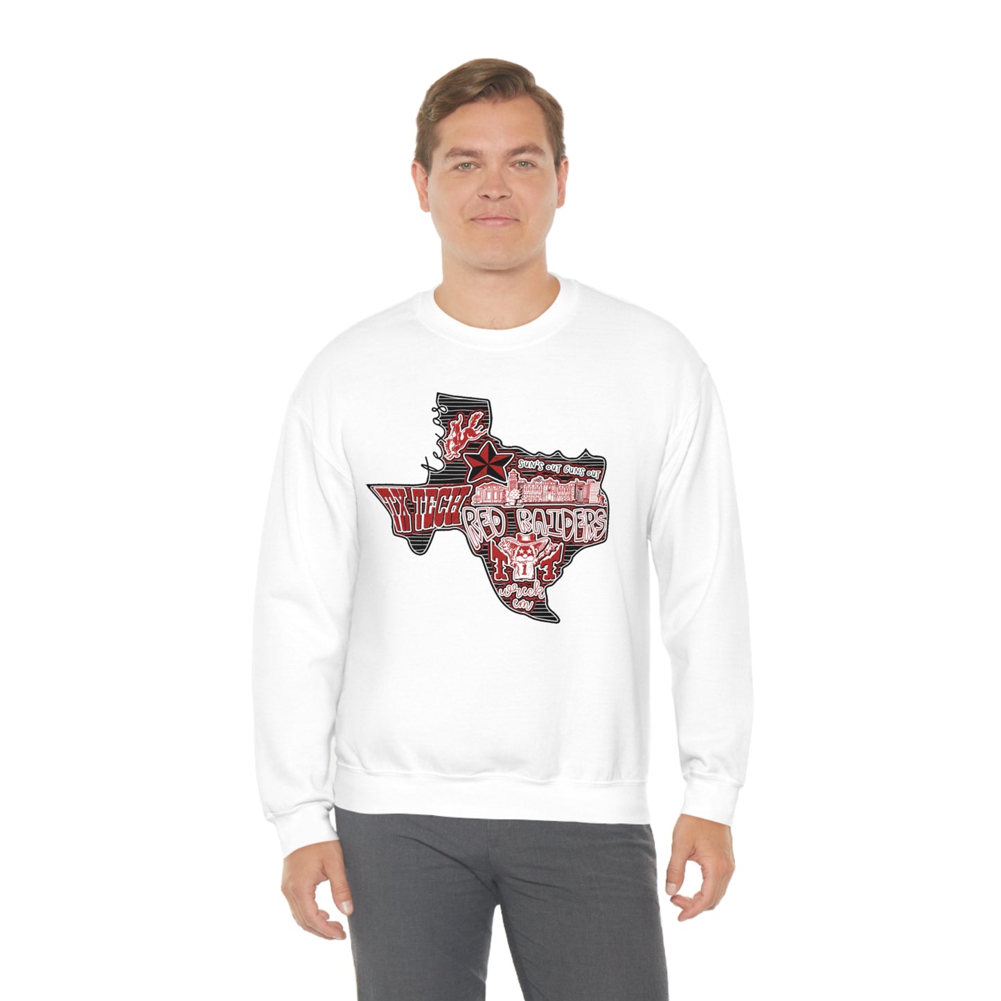 Texas Tech Lubbock Football Unisex Heavy Blend Crewneck Sweatshirt