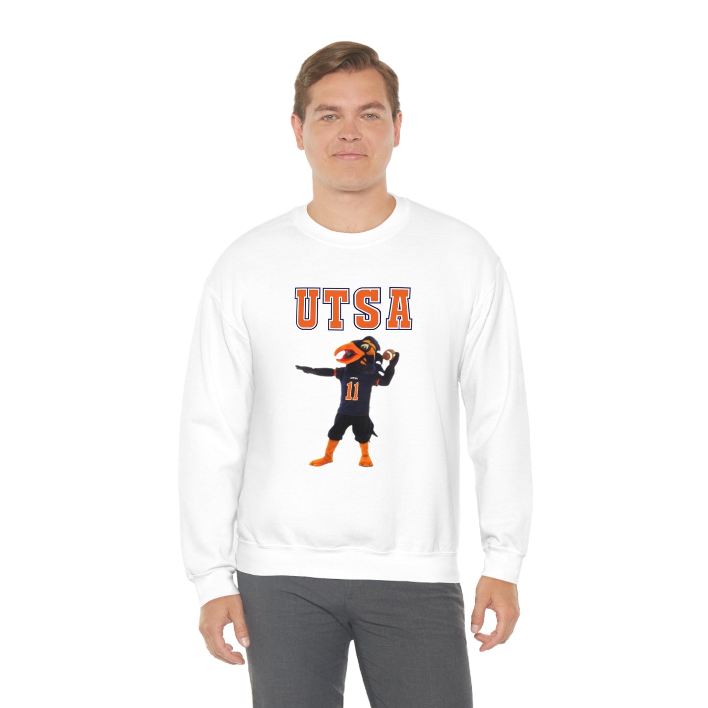 UTSA Mascot Roadrunner San Antonio Texas Unisex Heavy Blend Crewneck Sweatshirt