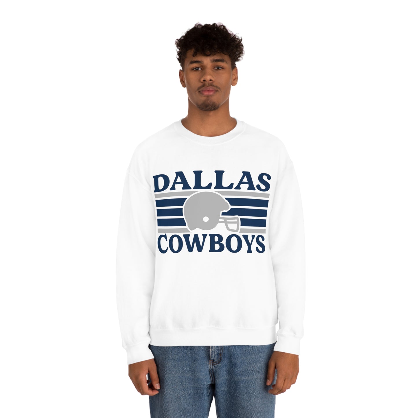 Retro Style Dallas Football Unisex Heavy Blend Crewneck Sweatshirt