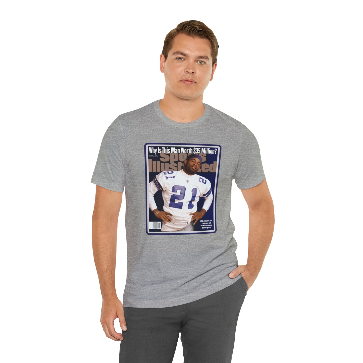 90s Throwback Dallas Cowboys Deion Sanders Sports Illustrated Magazine Unisex Jersey Short Sleeve Tee