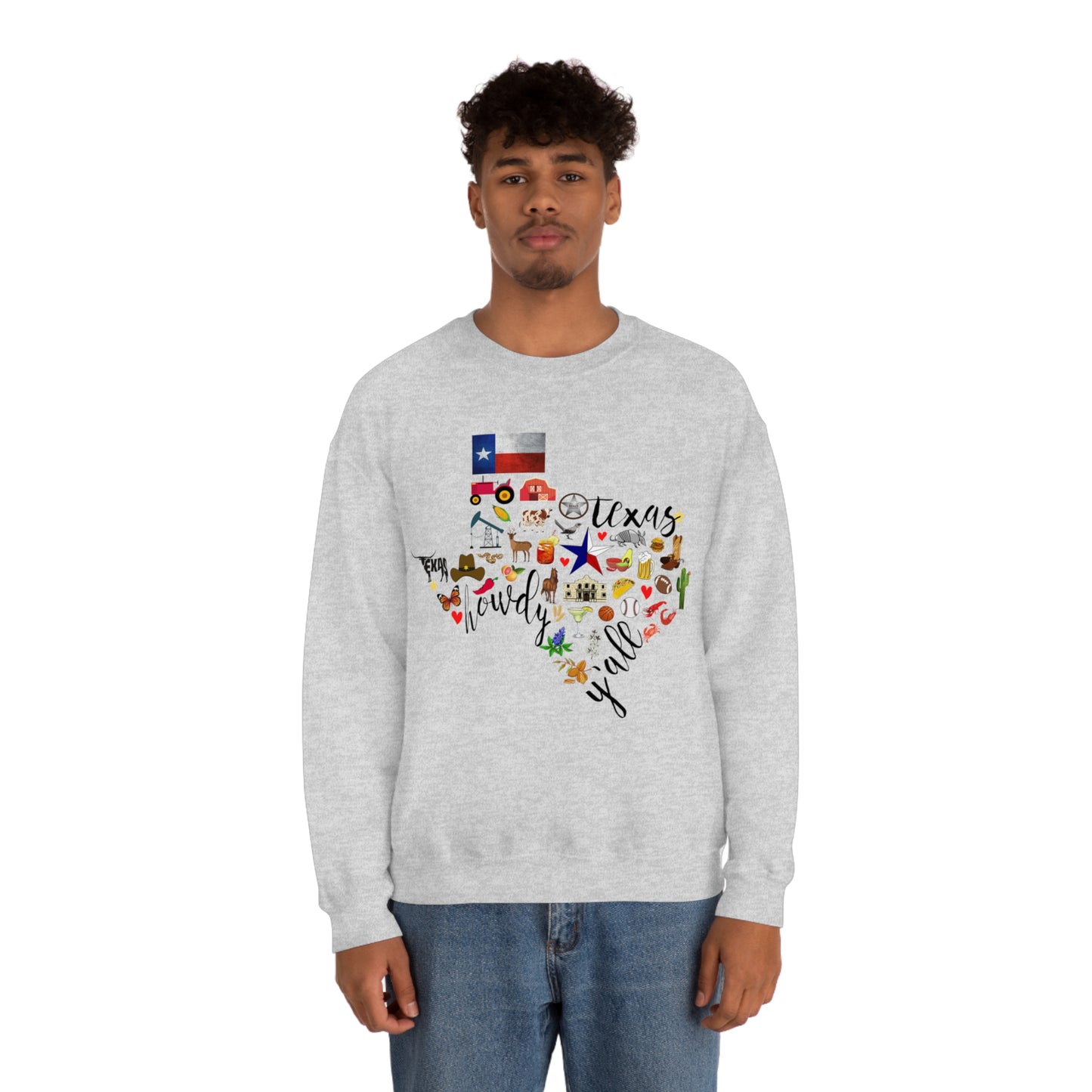 Texas Love Unisex Heavy Blend Crewneck Sweatshirt