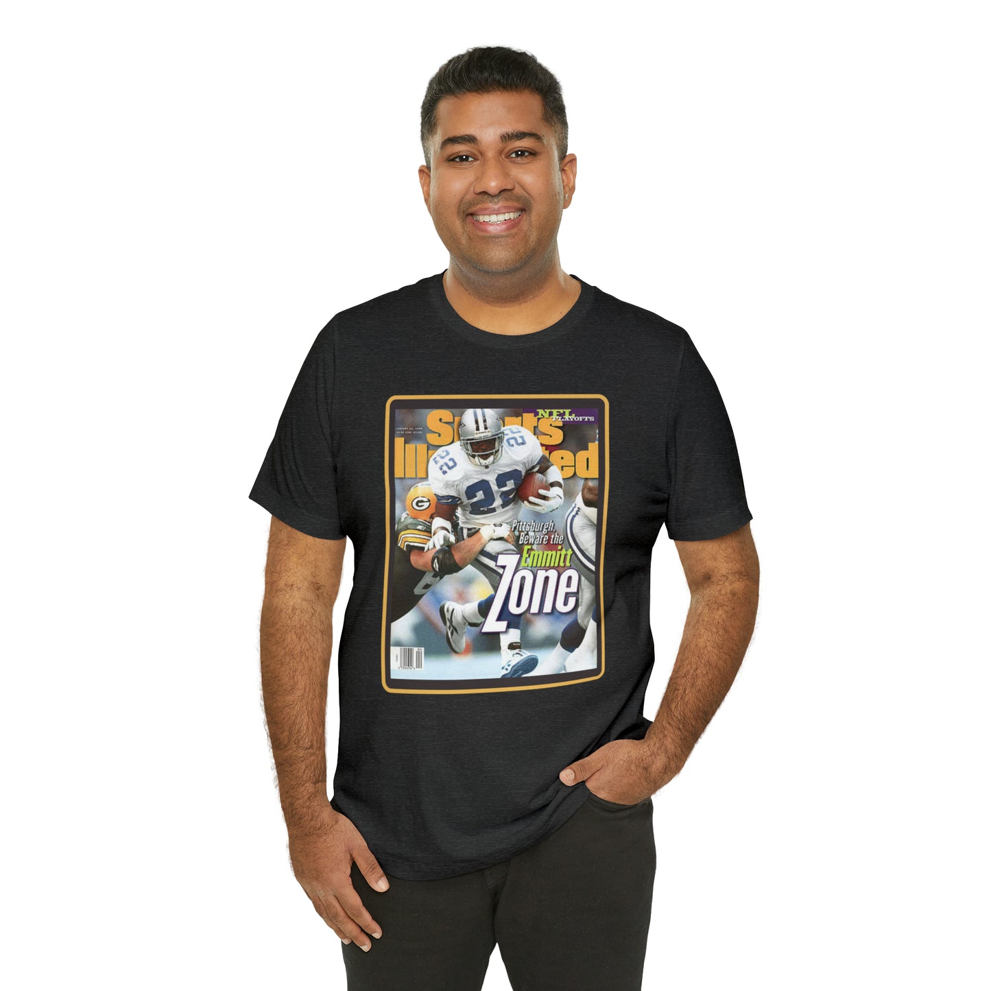 90s Throwback Dallas Cowboys Emmitt Smith Sports Illustrated Magazine Unisex Jersey Short Sleeve Tee