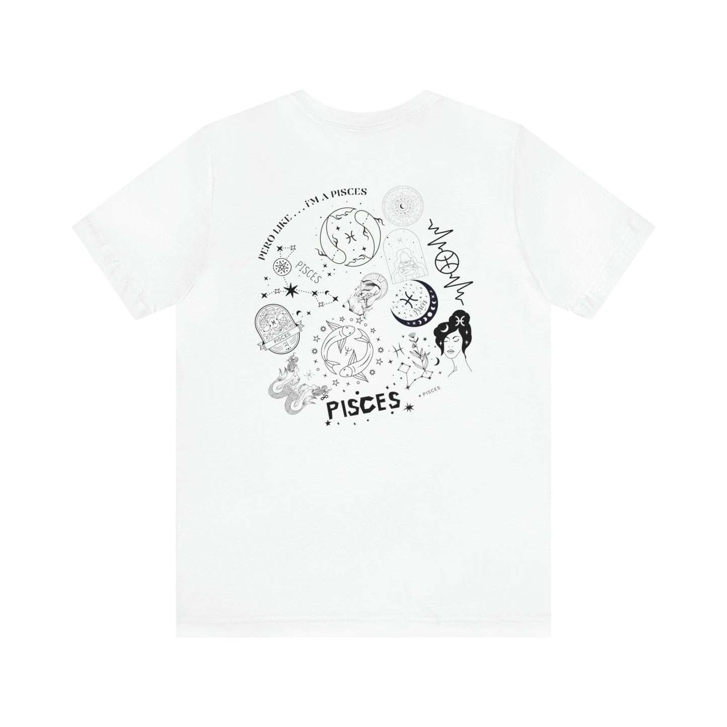 Zodiac Pisces - Astrology Unisex Jersey Short Sleeve Tee Front/Back Print
