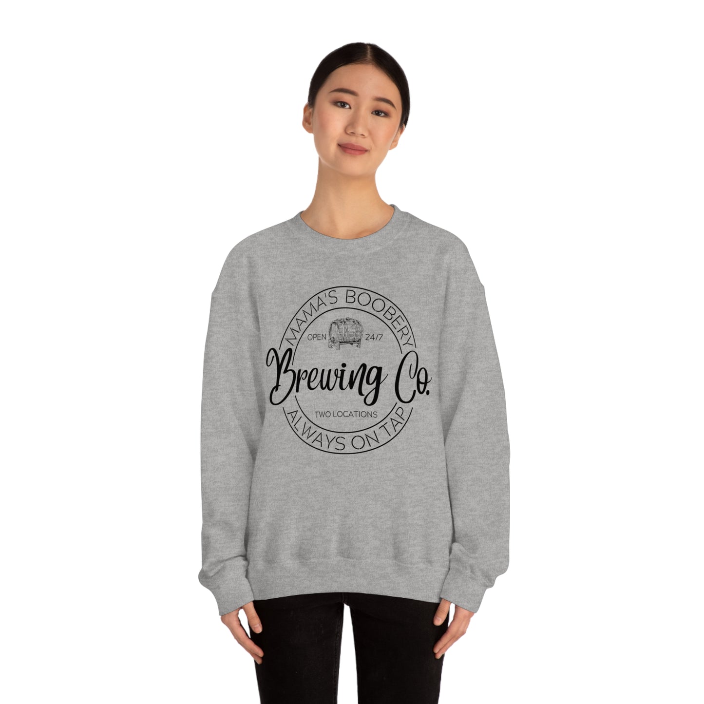 Moms Boobery Brewery Unisex DryBlend® Crewneck Sweatshirt