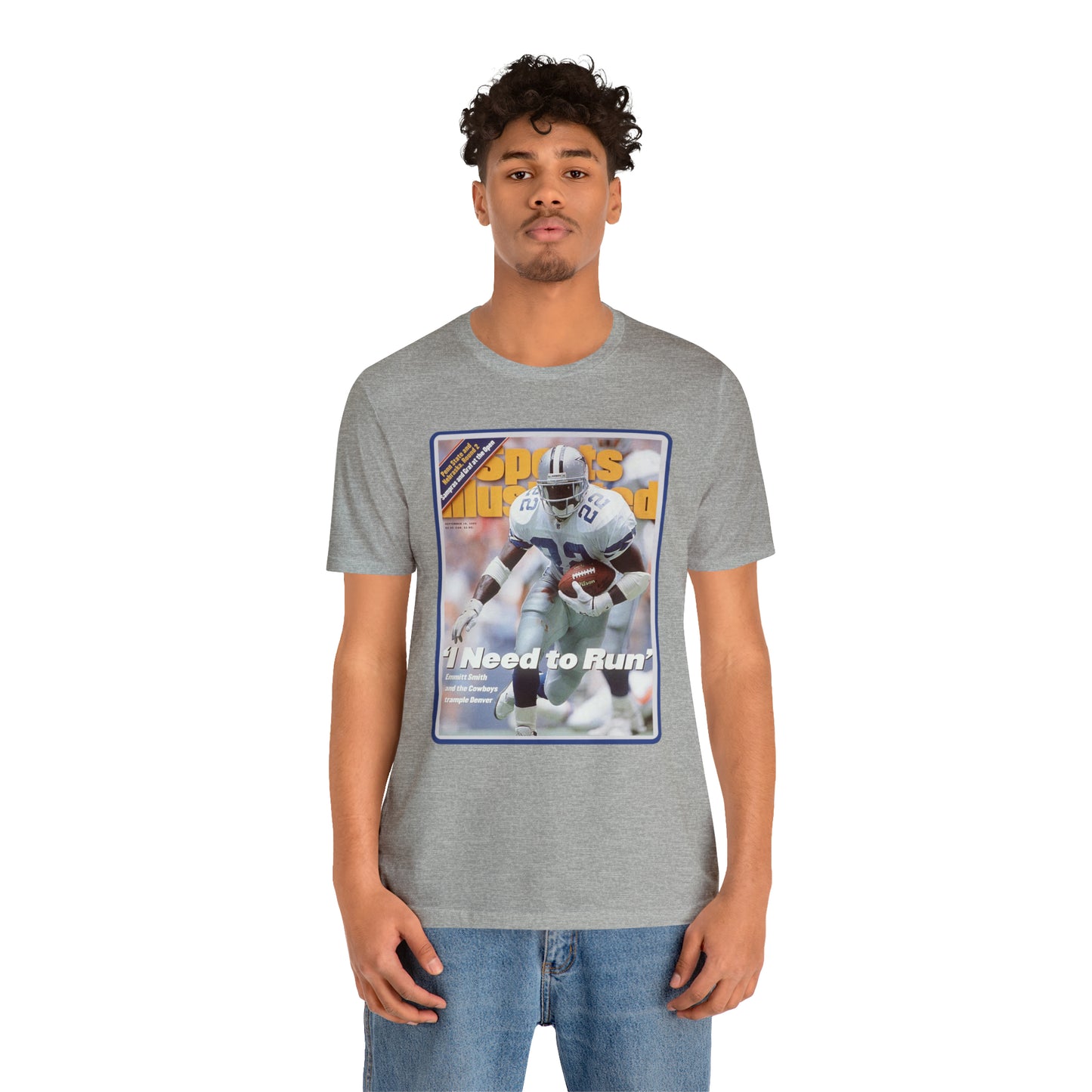 90s Throwback Dallas Cowboys Emmitt Smith v2 Sports Illustrated Magazine Unisex Jersey Short Sleeve Tee