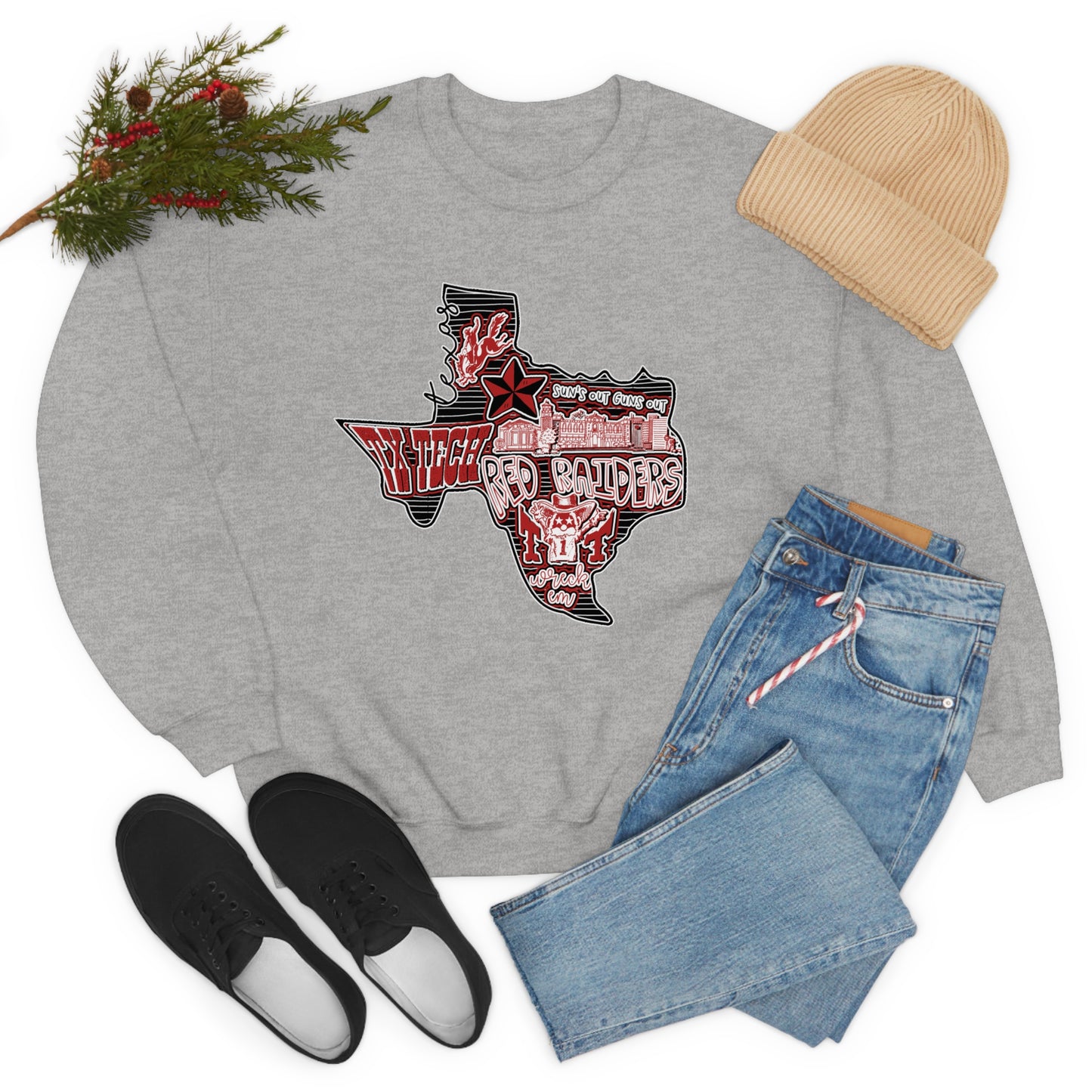 Texas Tech Lubbock Football Unisex Heavy Blend Crewneck Sweatshirt