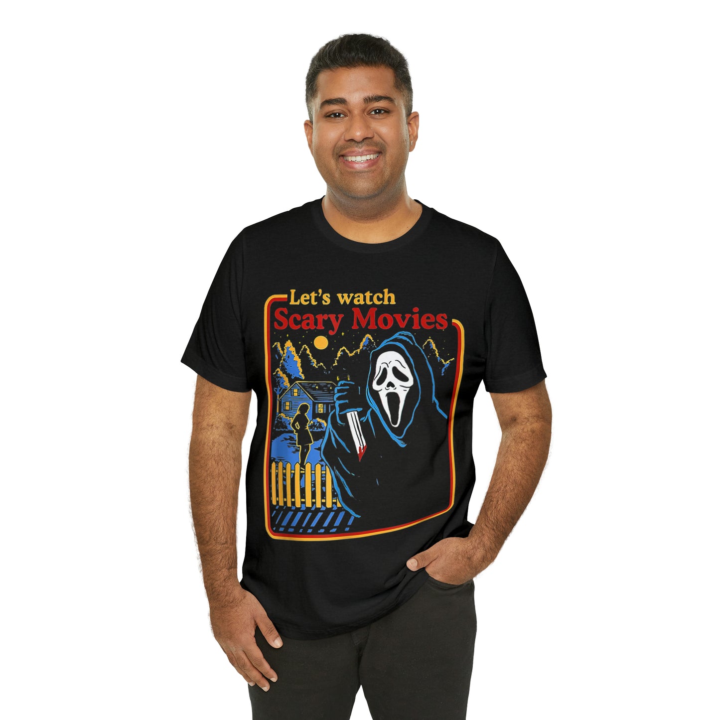 Scream Let's Watch Scary Movies | Unisex Jersey Short Sleeve Tee