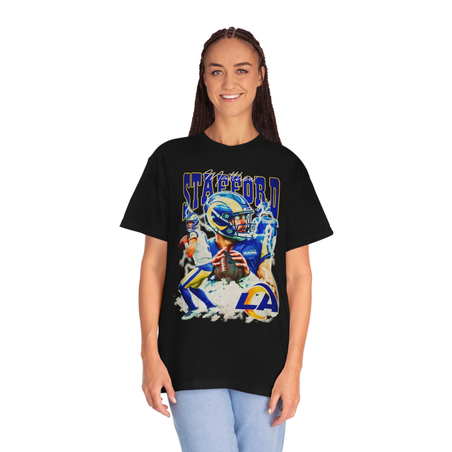 Stafford Rams Football Unisex Garment-Dyed T-shirt